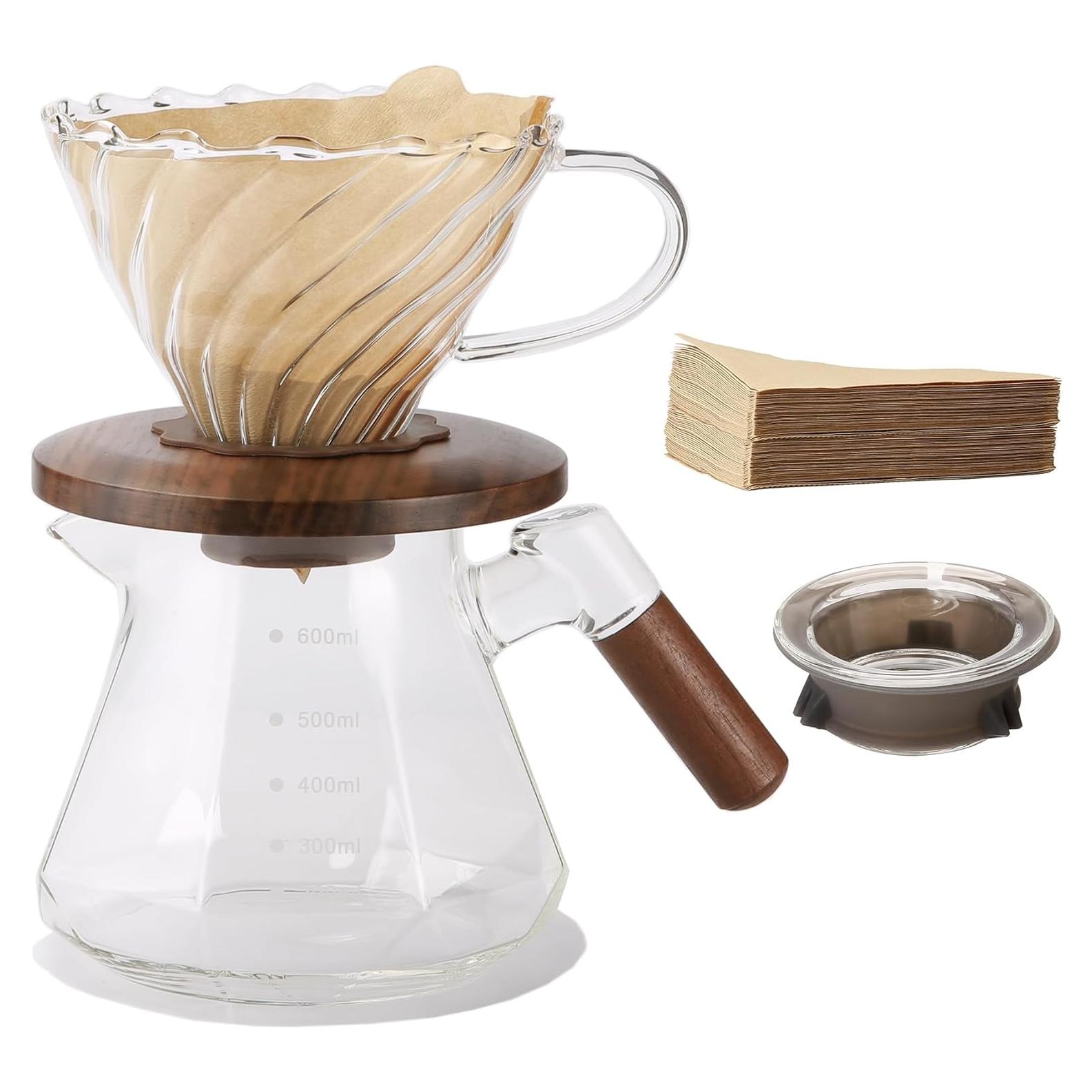 Cafetera de Goteo Lalord 600 ml Vidrio Borosilicato con Filtros