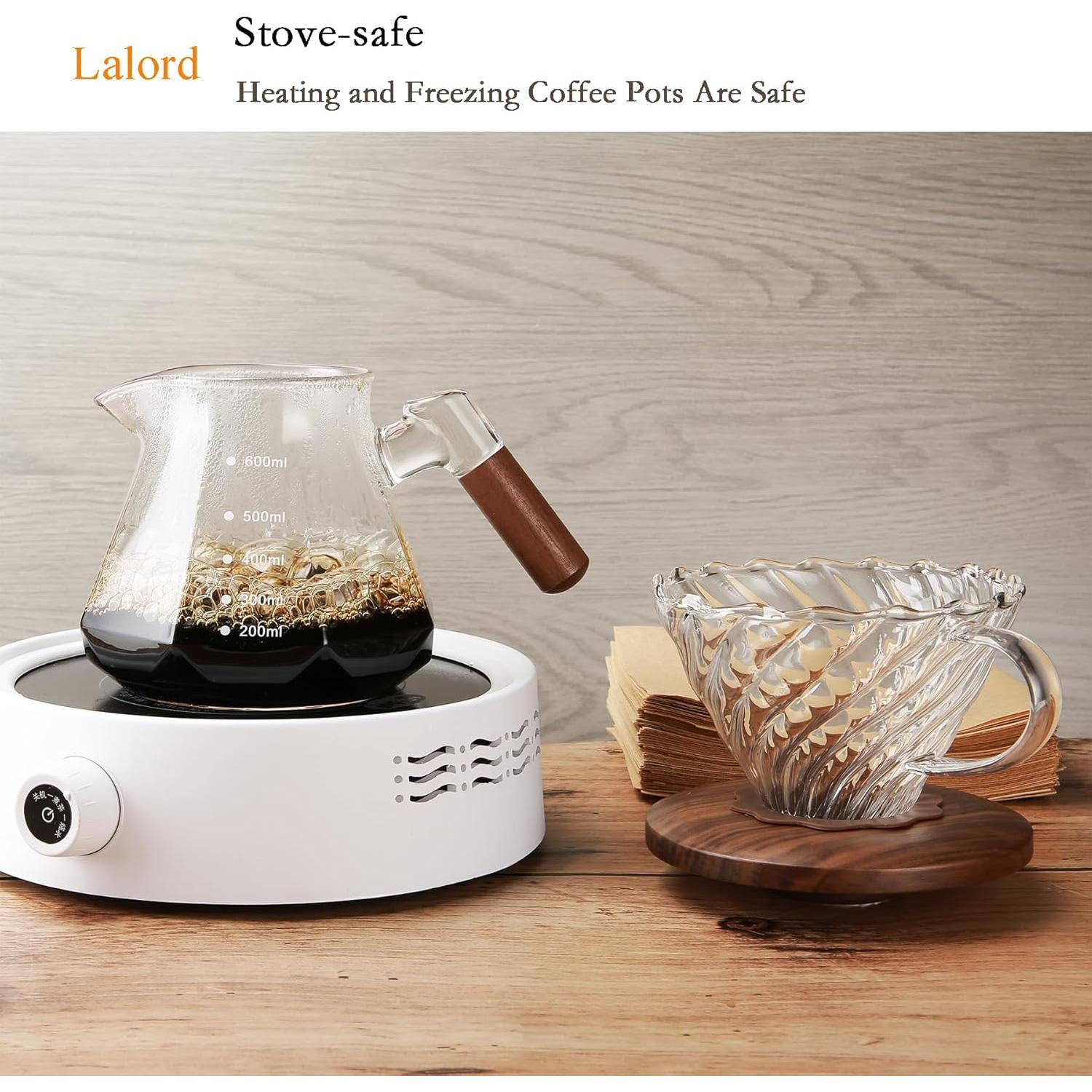 Cafetera de Goteo Lalord 600 ml Vidrio Borosilicato con Filtros