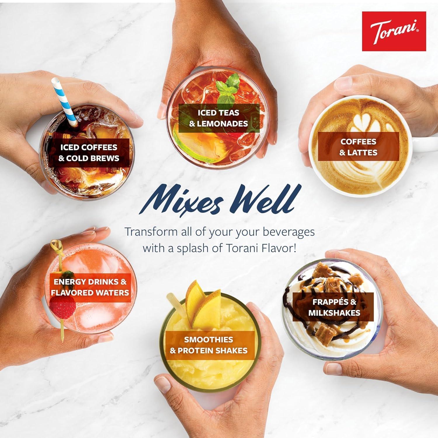 Paquete de 4 jarabes Torani sin azúcar 750 ml - Caramelo, Vainilla