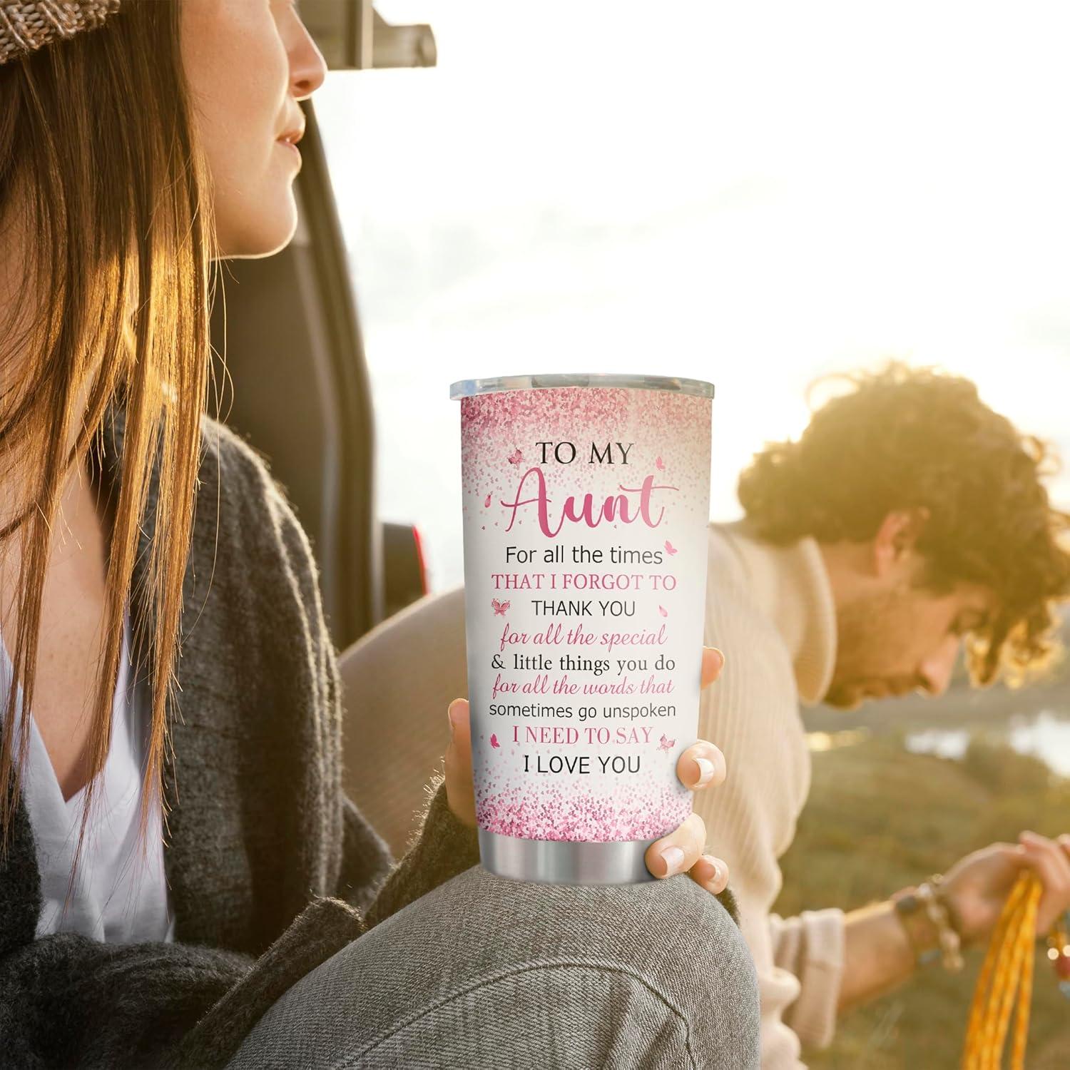 Vaso de Acero Inoxidable 20oz ZANIION para Tía - Regalo Ideal