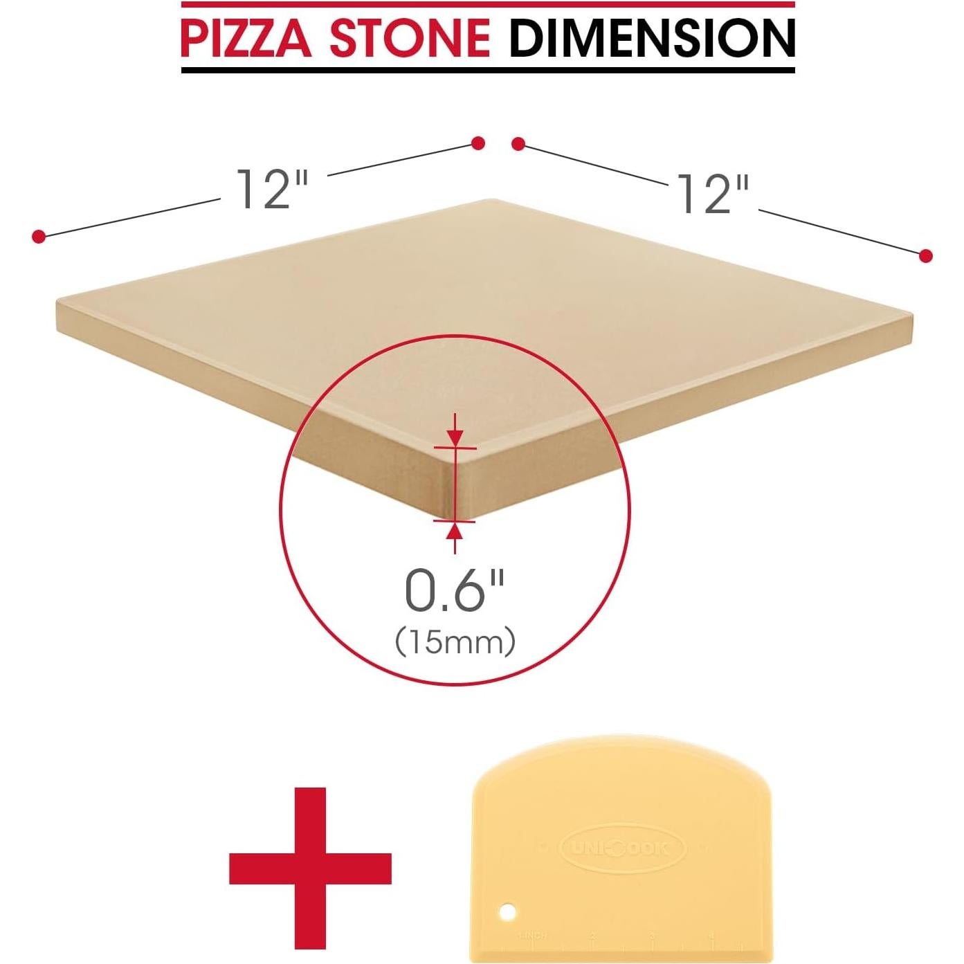 Piedra para Pizza Unicook 30 cm Cuadrada Resistente al Calor