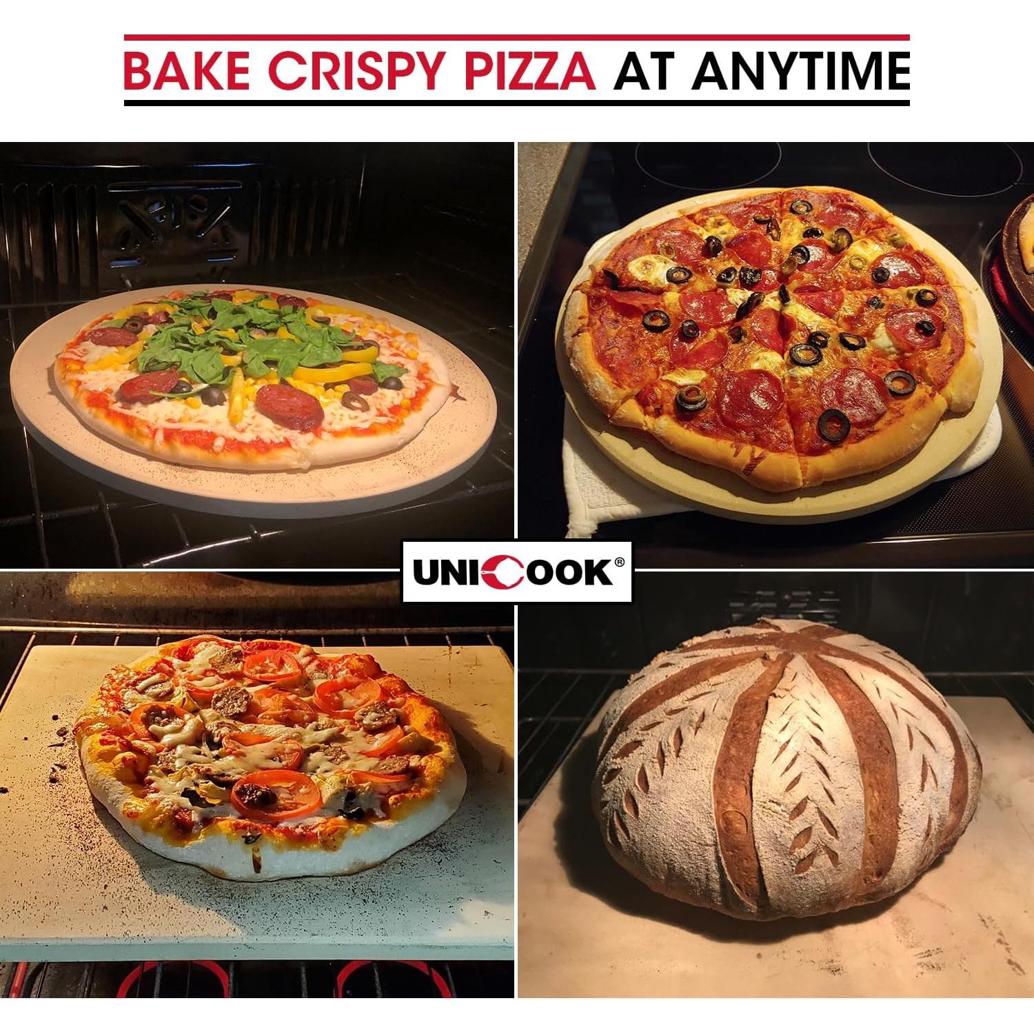 Piedra para Pizza Unicook 30 cm Cuadrada Resistente al Calor