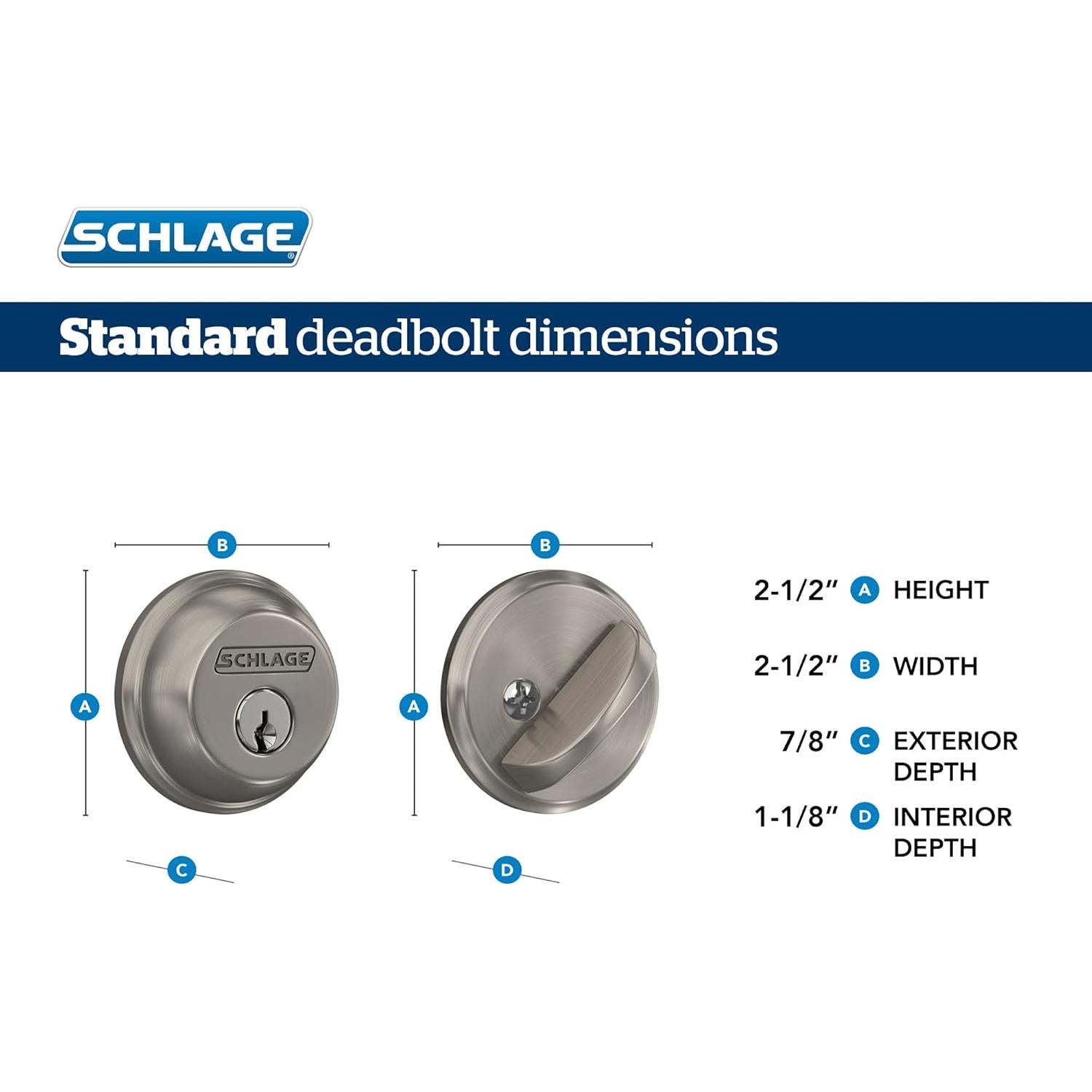 Cerrojo de Cilindro Simple Schlage FB50 V Acc 505 4 Unidades