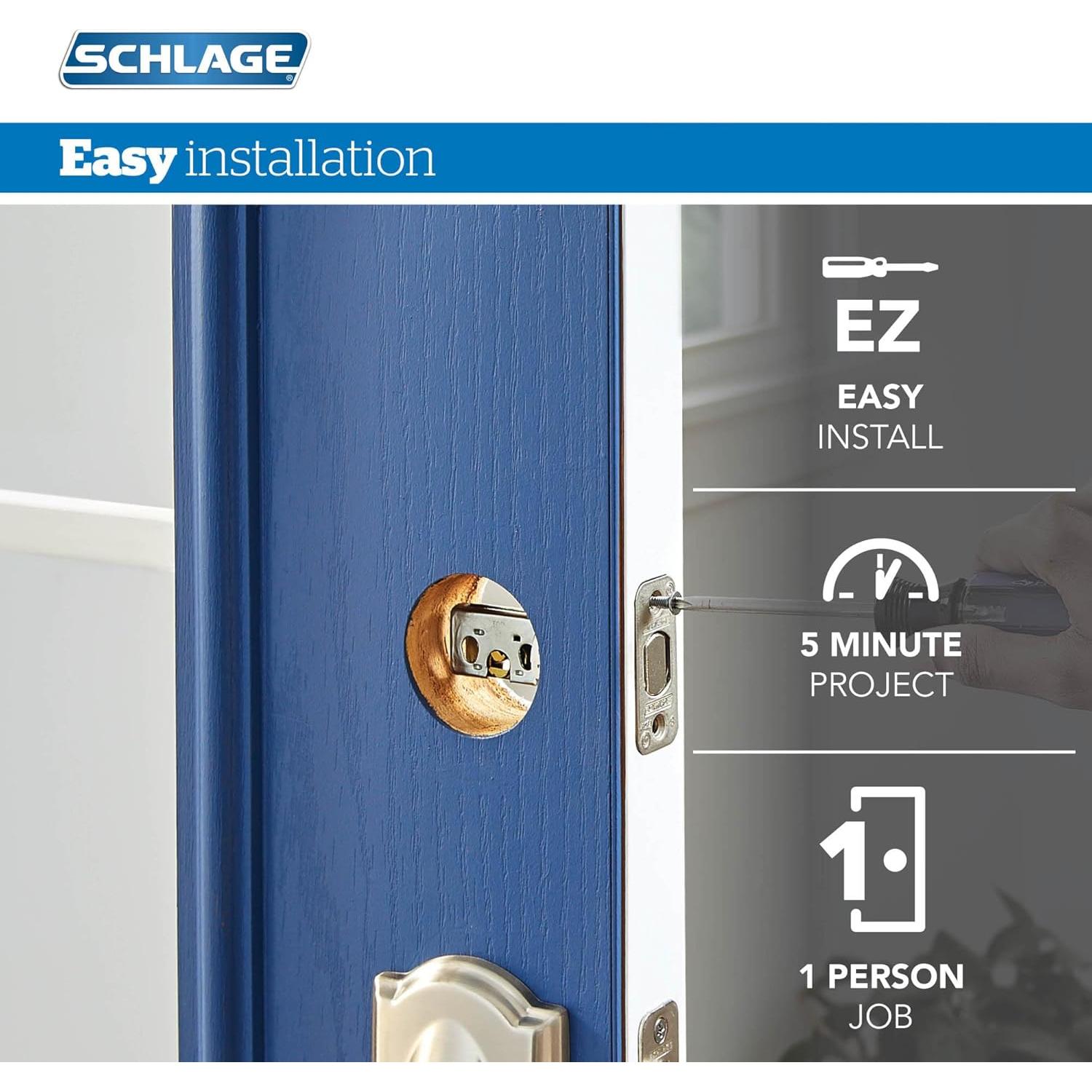 Cerrojo de Cilindro Simple Schlage FB50 V Acc 505 4 Unidades