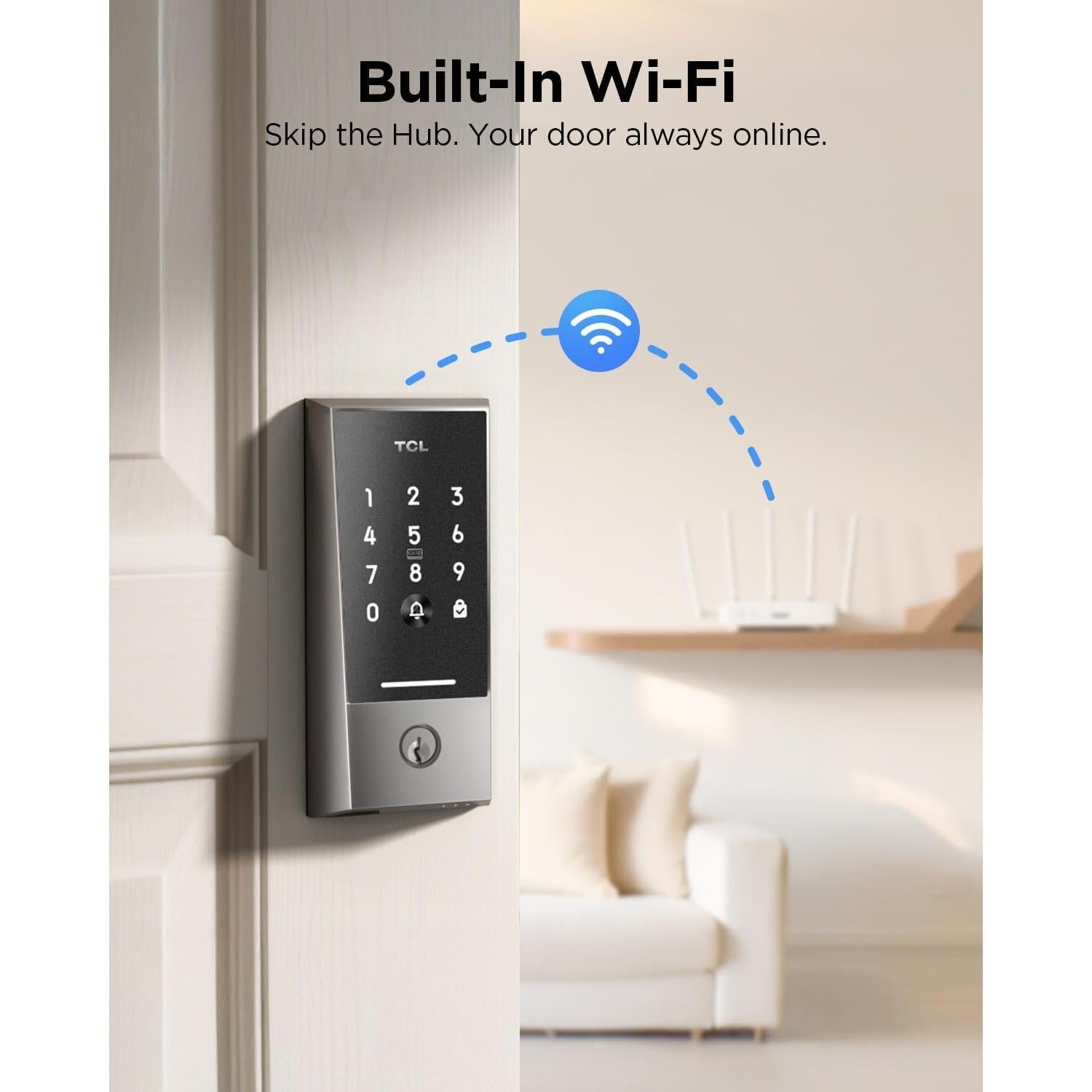 Cerradura Inteligente TCL D2 con Timbre y WiFi, Control Remoto