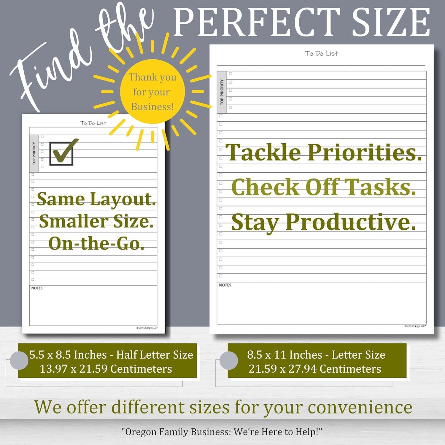 Bloc de Notas de Lista de Tareas Life Charge 60 Páginas A4