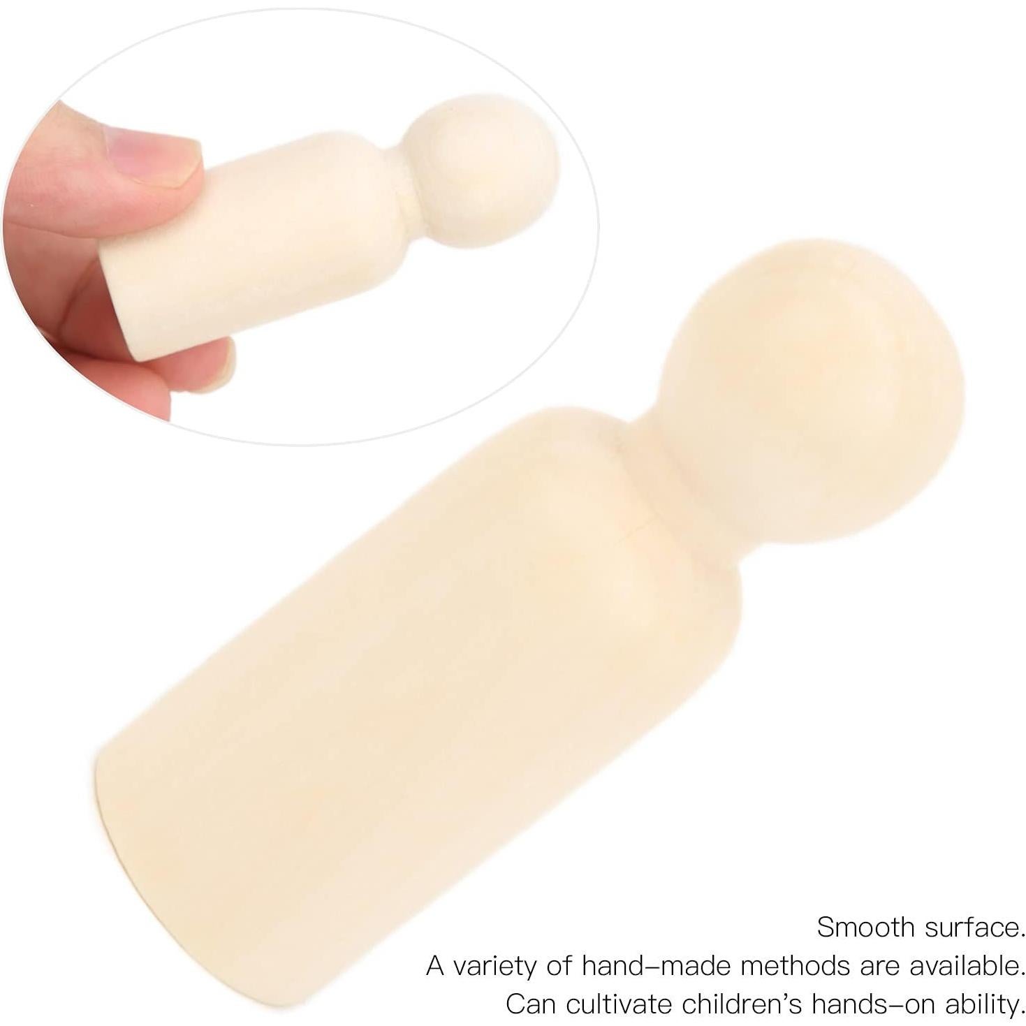 Set de 10 Muñecos de Madera sin Terminar Pssopp para Manualidades