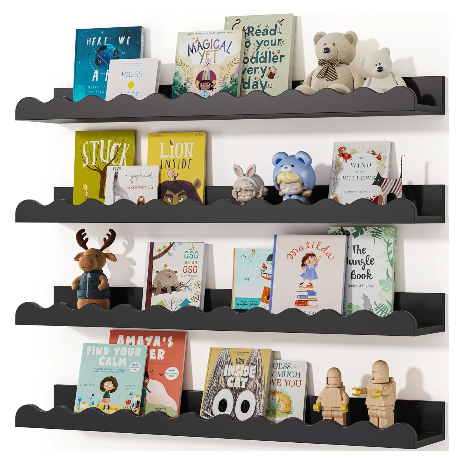 Estantes de Madera Seocry XKJ0001 para Guardería 4 Unidades Negro