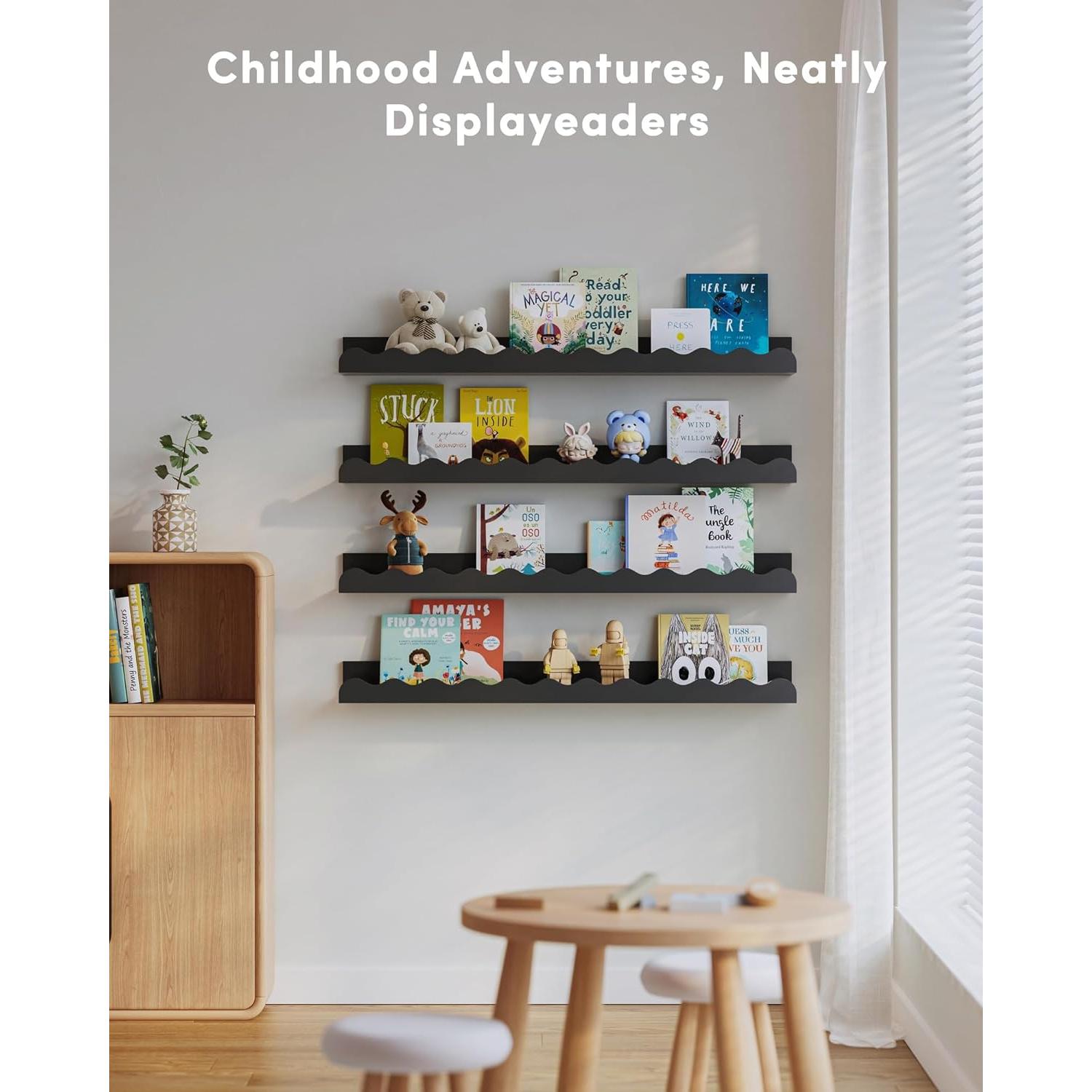 Estantes de Madera Seocry XKJ0001 para Guardería 4 Unidades Negro