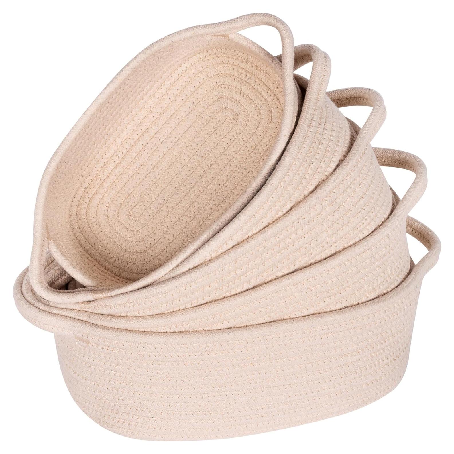 Cestas de Almacenamiento MINTWOOD 5 Piezas Beige Algodón