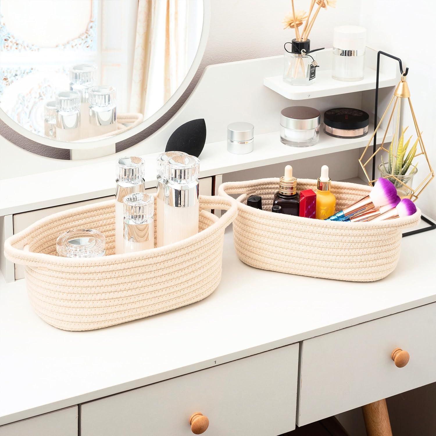 Cestas de Almacenamiento MINTWOOD 5 Piezas Beige Algodón