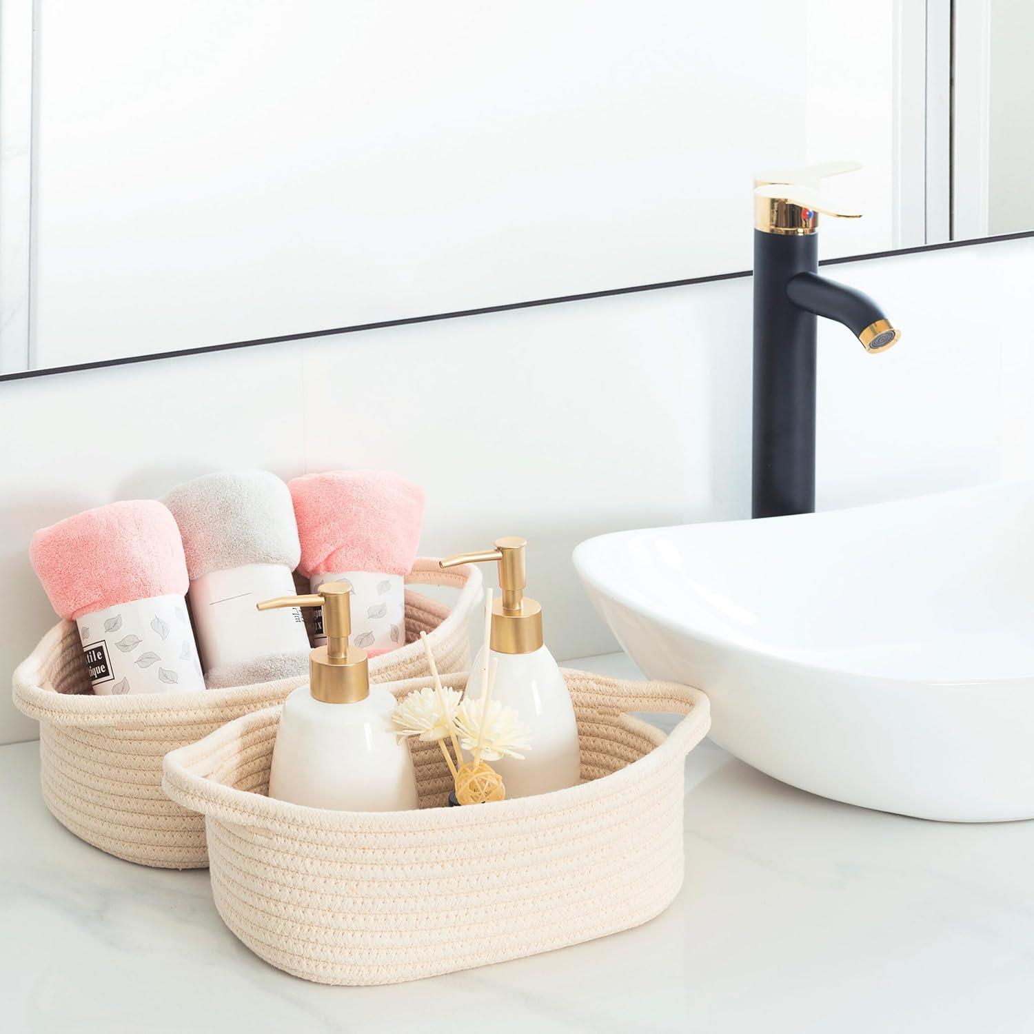 Cestas de Almacenamiento MINTWOOD 5 Piezas Beige Algodón