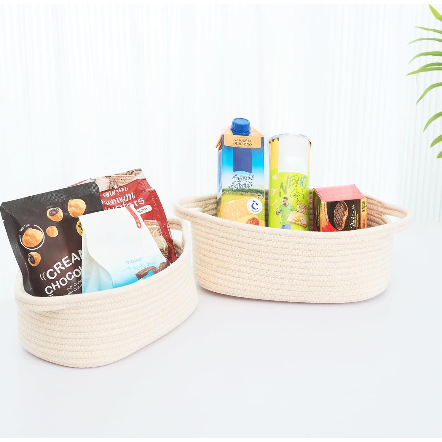 Cestas de Almacenamiento MINTWOOD 5 Piezas Beige Algodón