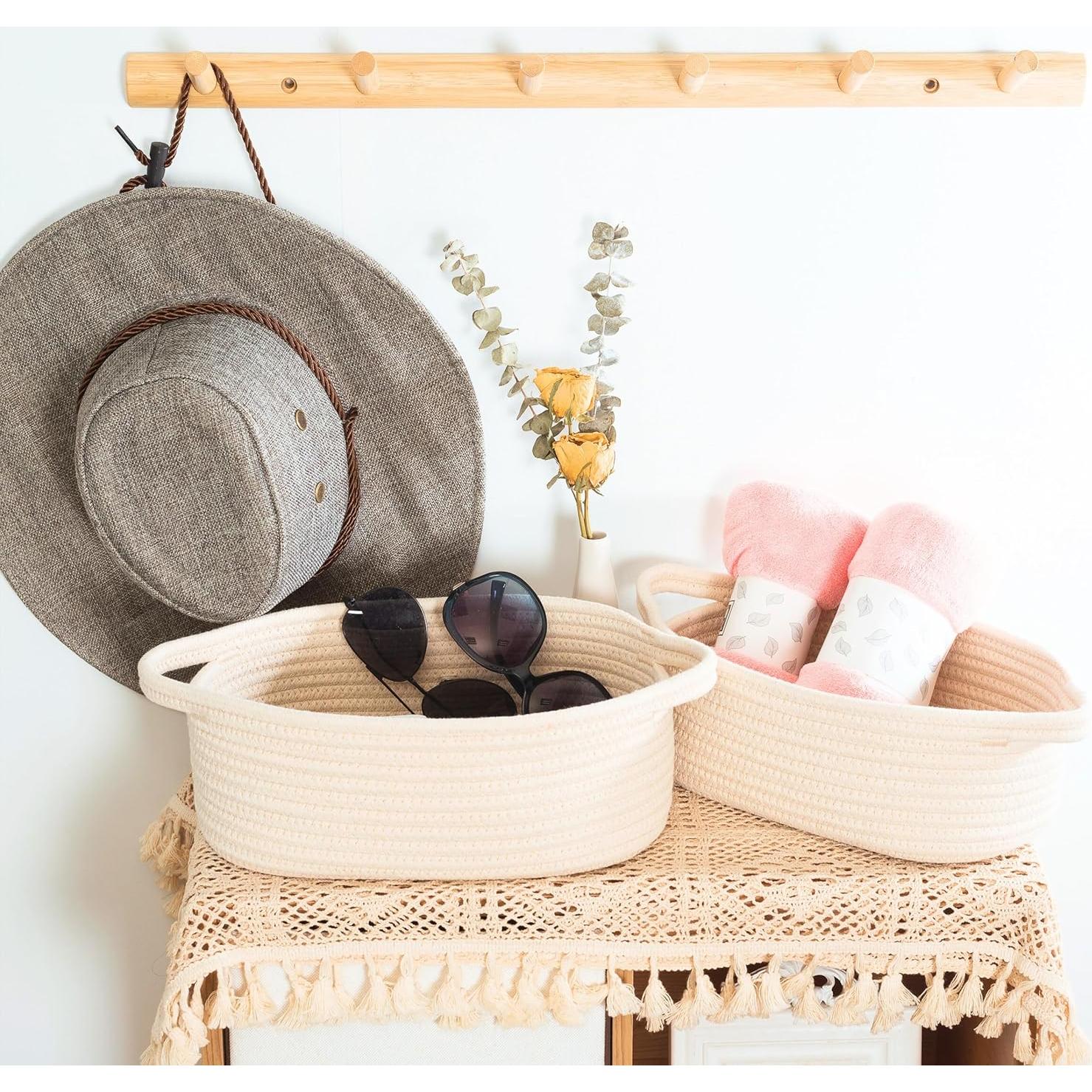 Cestas de Almacenamiento MINTWOOD 5 Piezas Beige Algodón