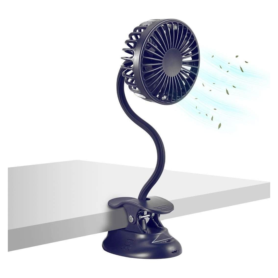 Ventilador de Clip USB Glovion GF502 Recargable 3 Velocidades