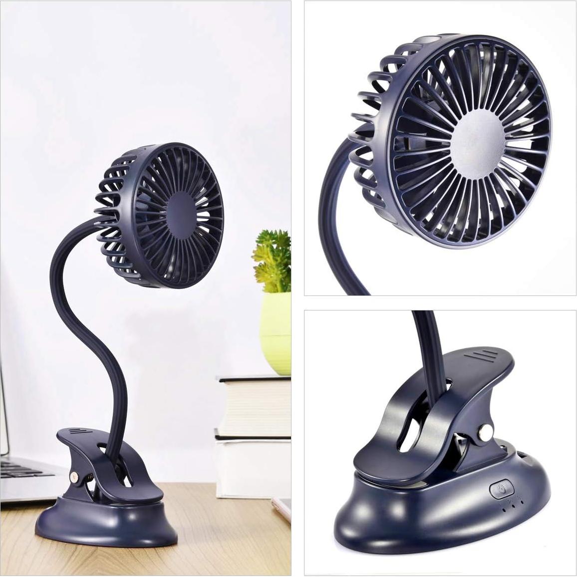 Ventilador de Clip USB Glovion GF502 Recargable 3 Velocidades