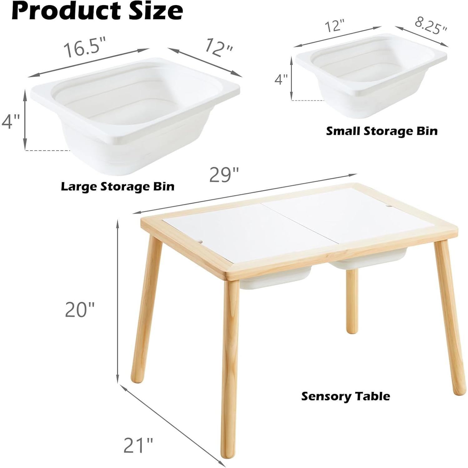 Mesa Sensorial Asweets para Niños 3 a 5 Años con 3 Contenedores