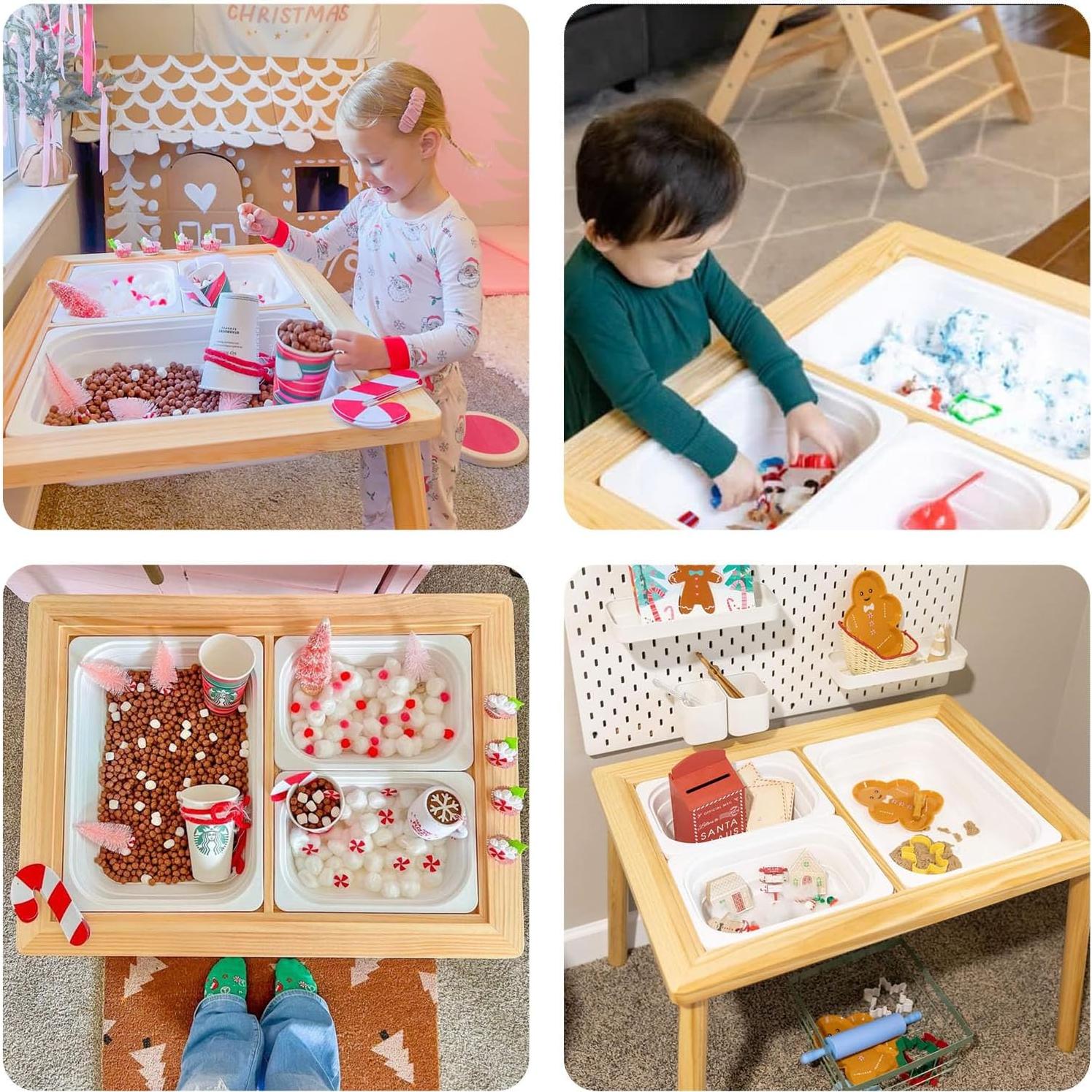 Mesa Sensorial Asweets para Niños 3 a 5 Años con 3 Contenedores