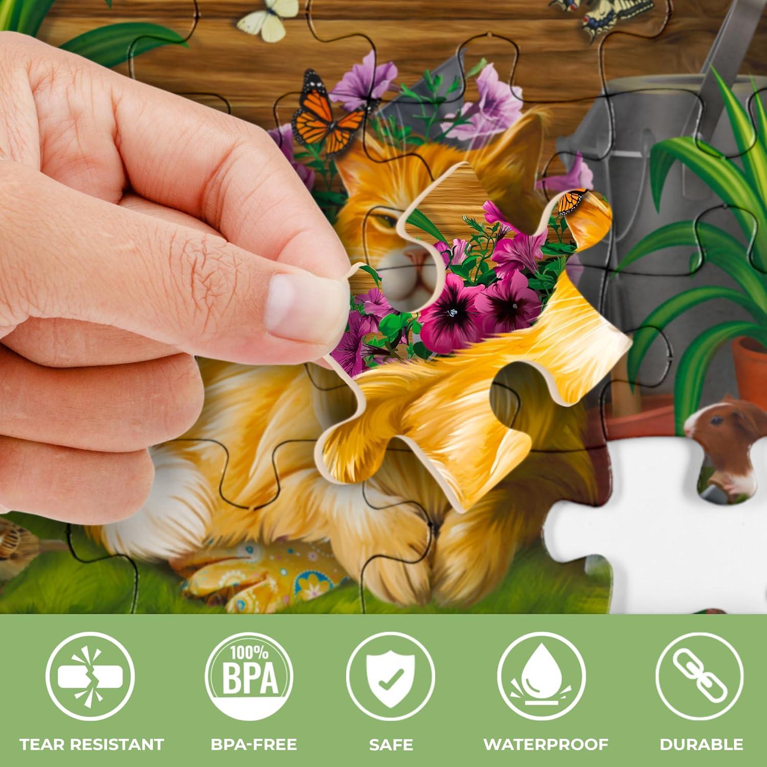 Rompecabezas de Demencia QUOKKA 13 Piezas Aves y Gatos