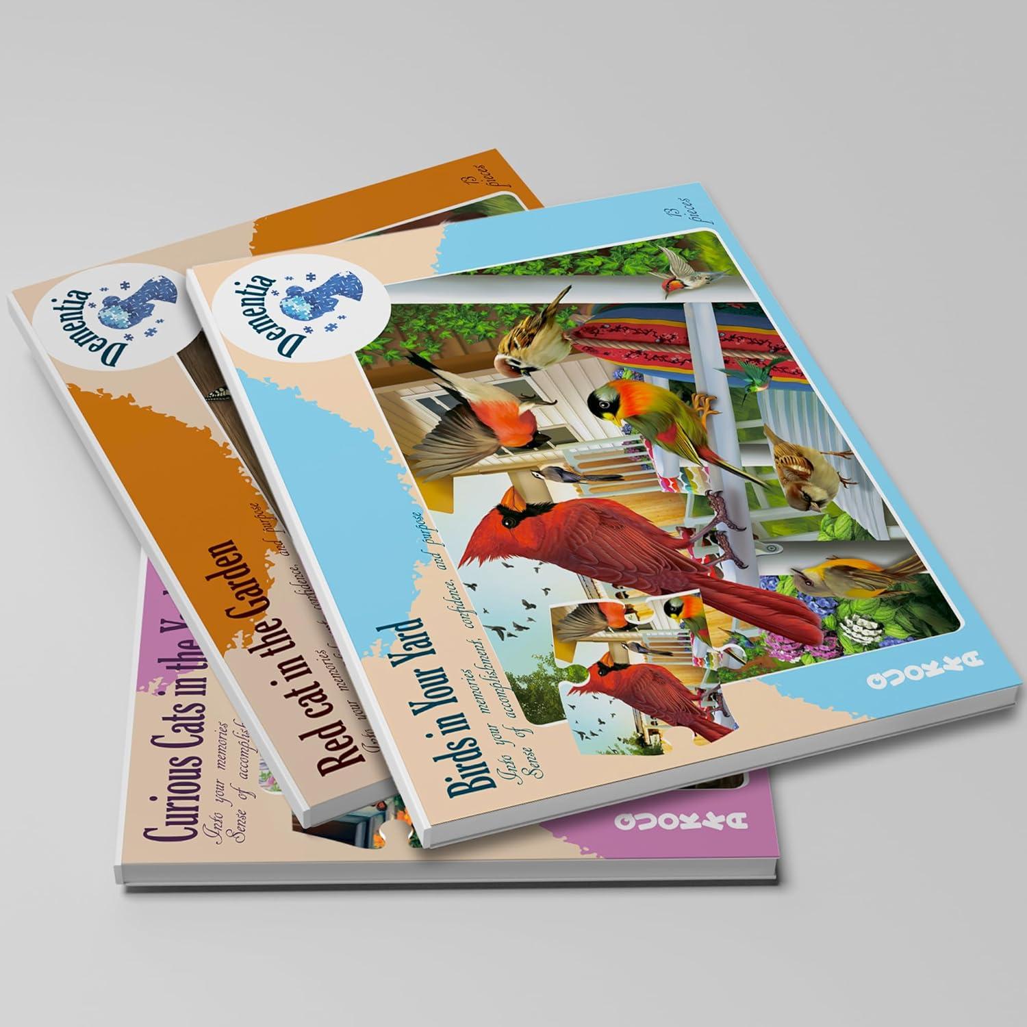 Rompecabezas de Demencia QUOKKA 13 Piezas Aves y Gatos