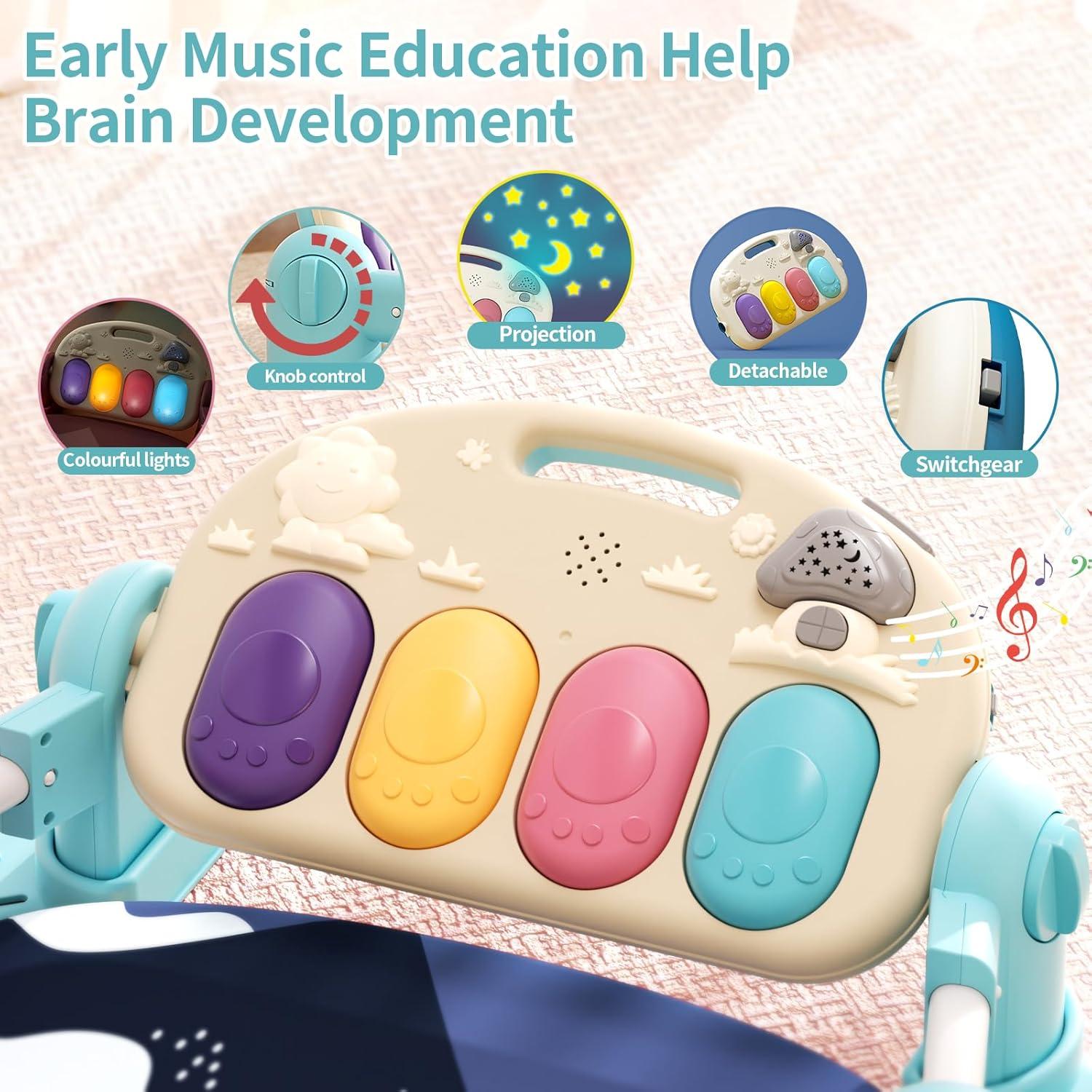 Gimnasio para Bebés Jovow Toys con Piano y 5 Sensores Verde