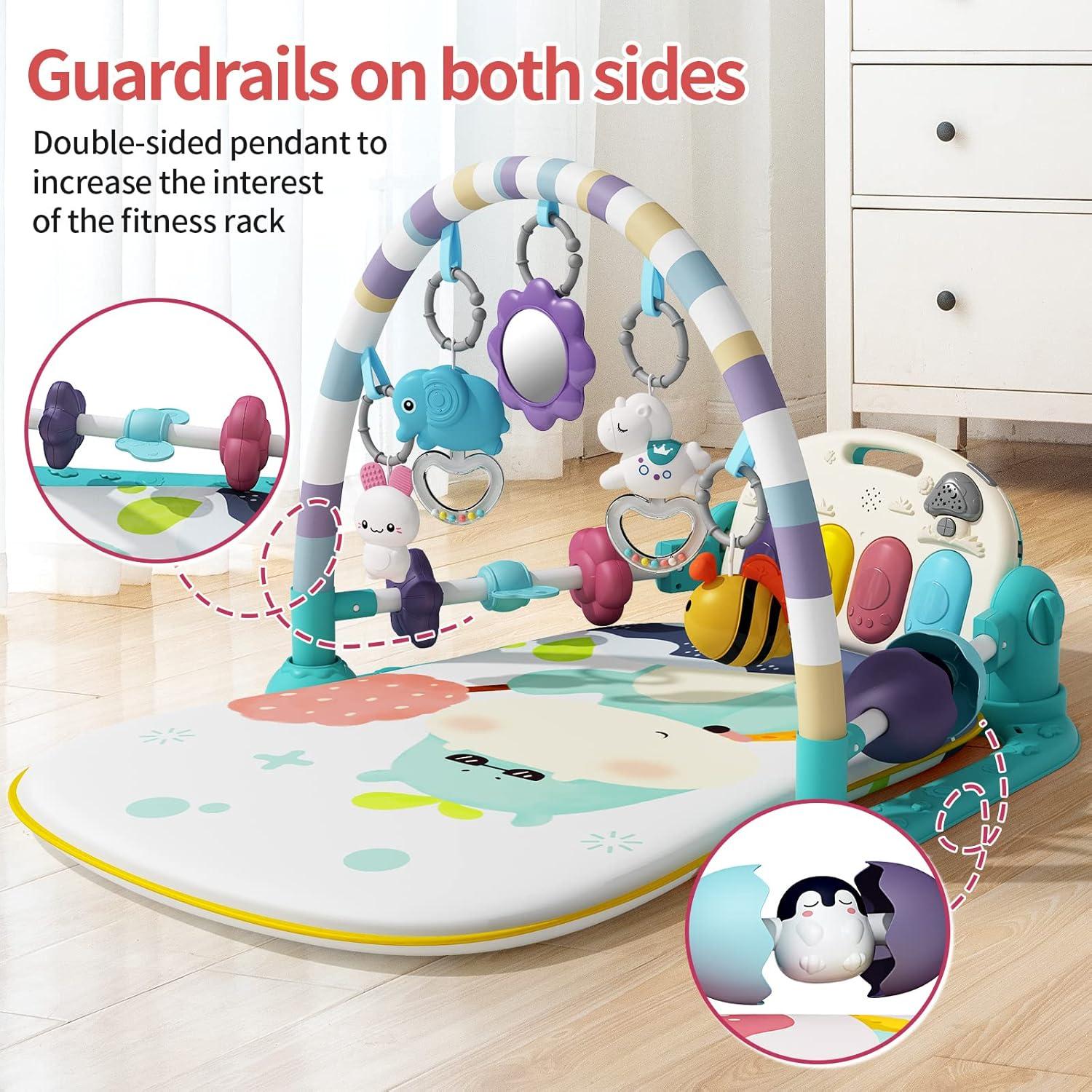 Gimnasio para Bebés Jovow Toys con Piano y 5 Sensores Verde