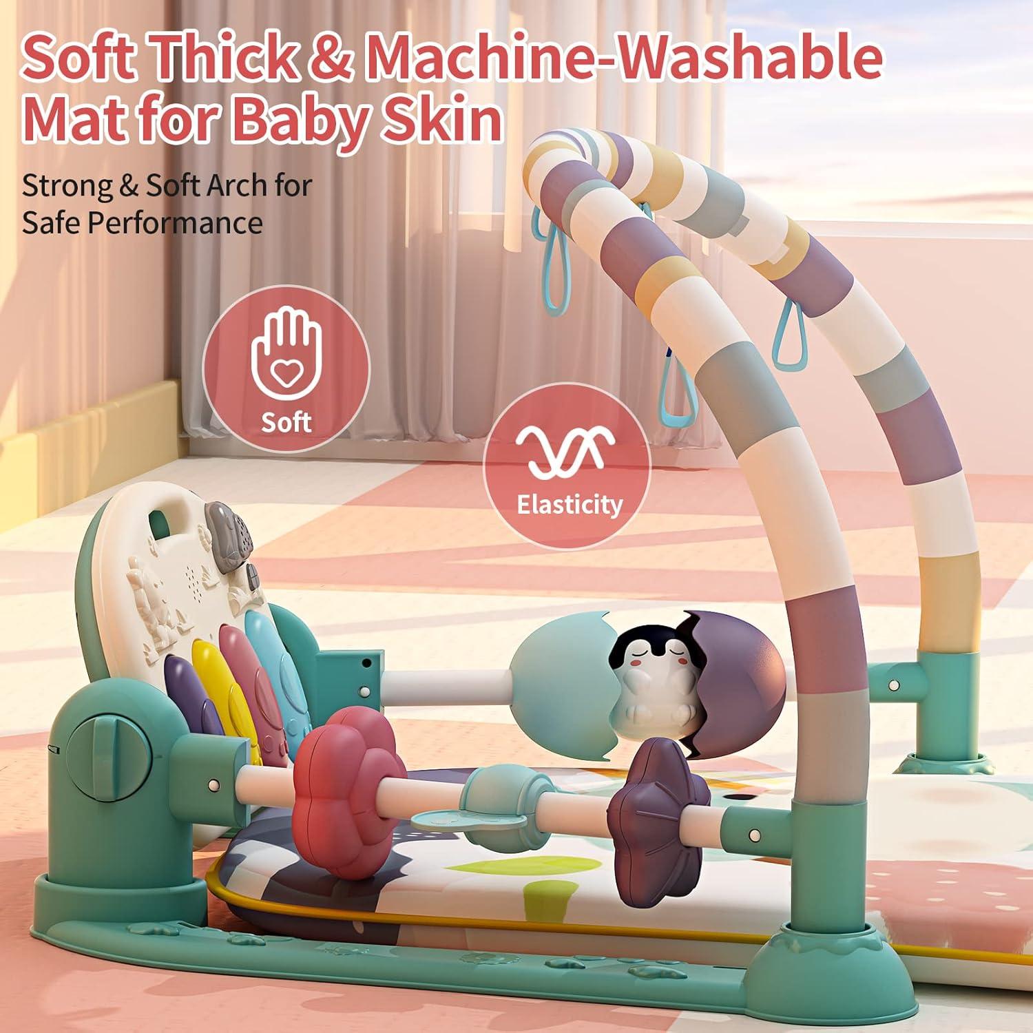 Gimnasio para Bebés Jovow Toys con Piano y 5 Sensores Verde