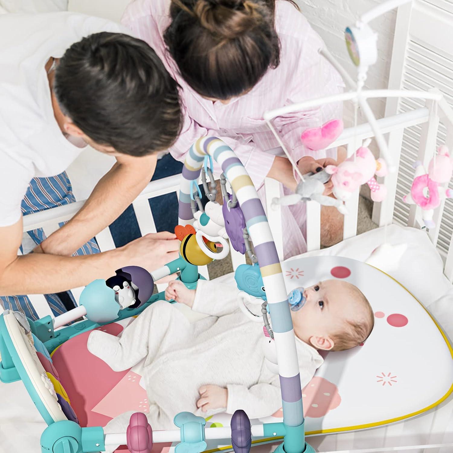 Gimnasio para Bebés Jovow Toys con Piano y 5 Sensores Verde