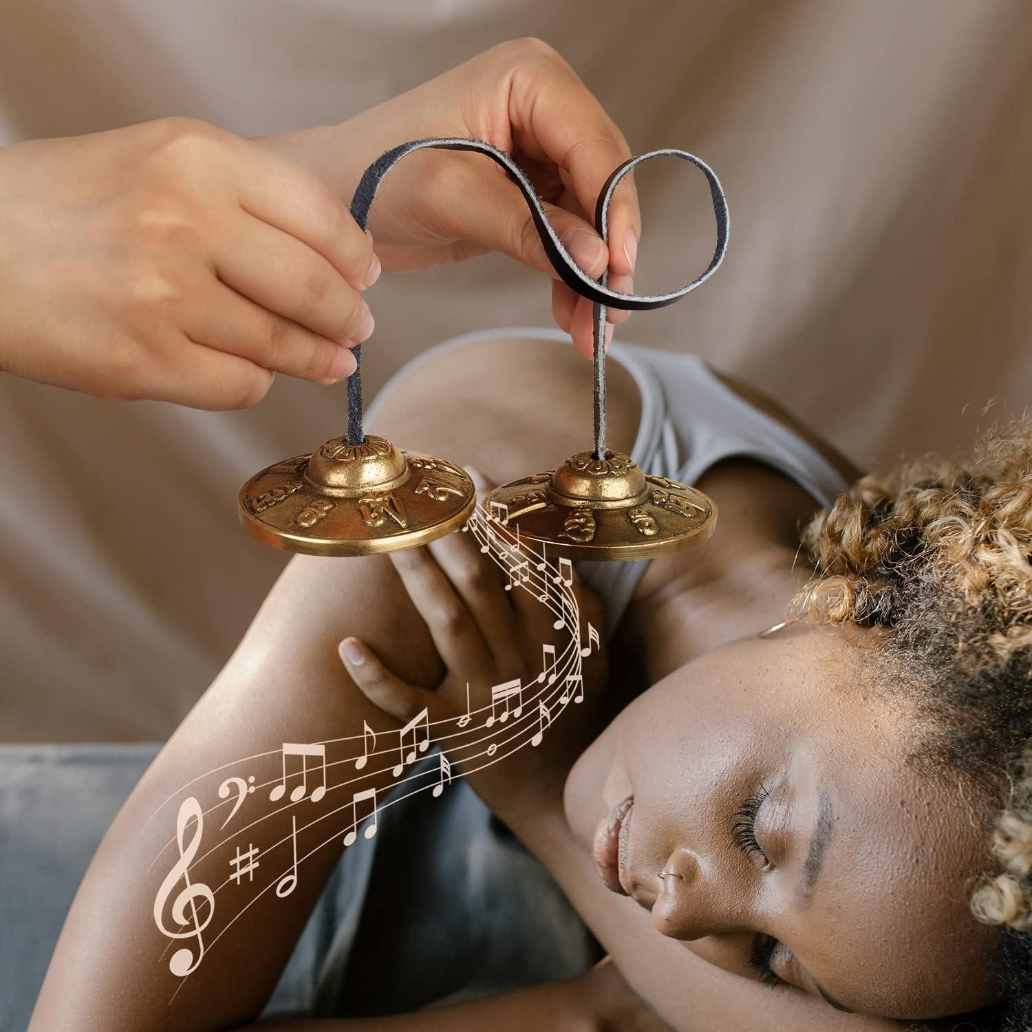 Címbalos Tingsha ZenBless Tibetanos 6.6 cm Bronce para Meditación