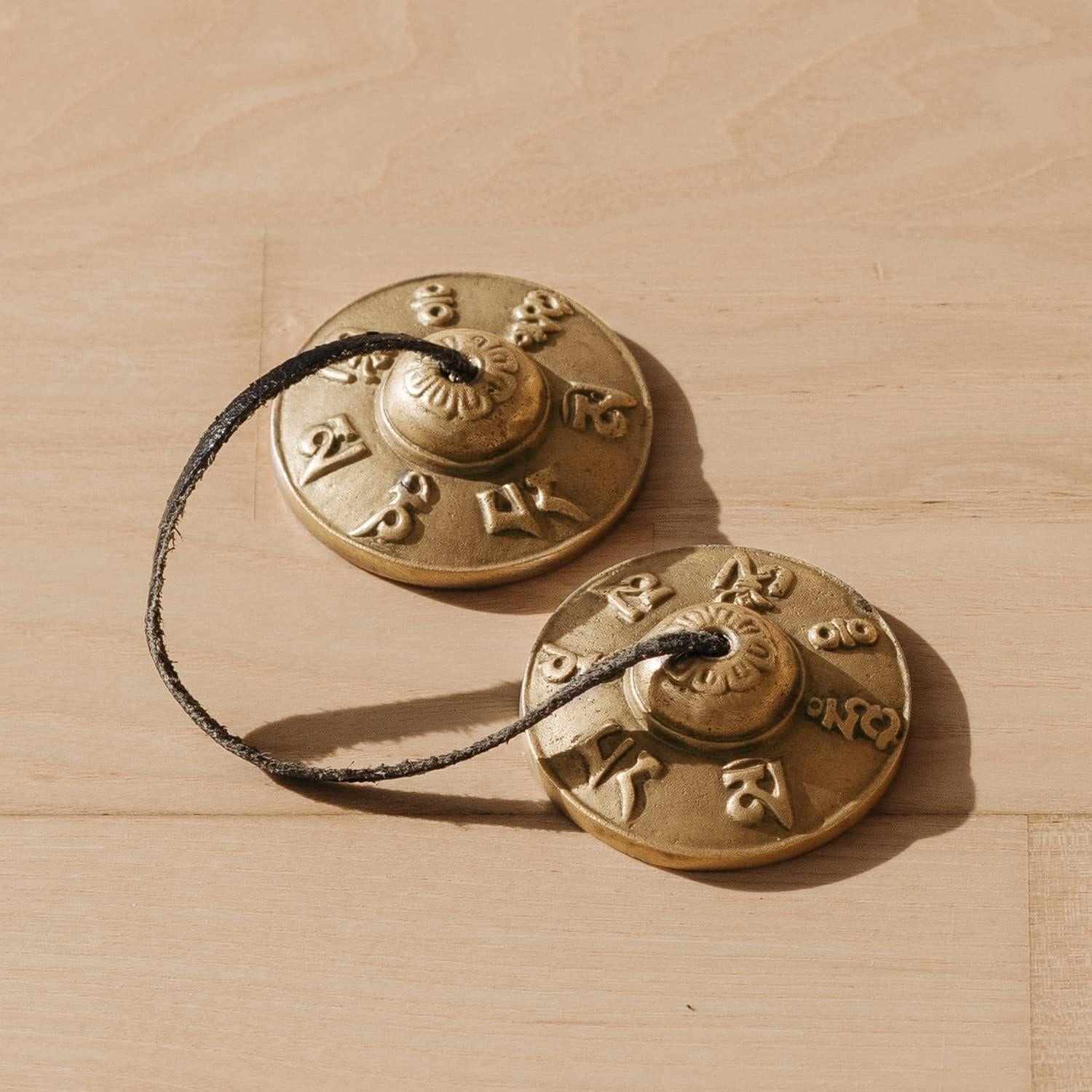 Címbalos Tingsha ZenBless Tibetanos 6.6 cm Bronce para Meditación