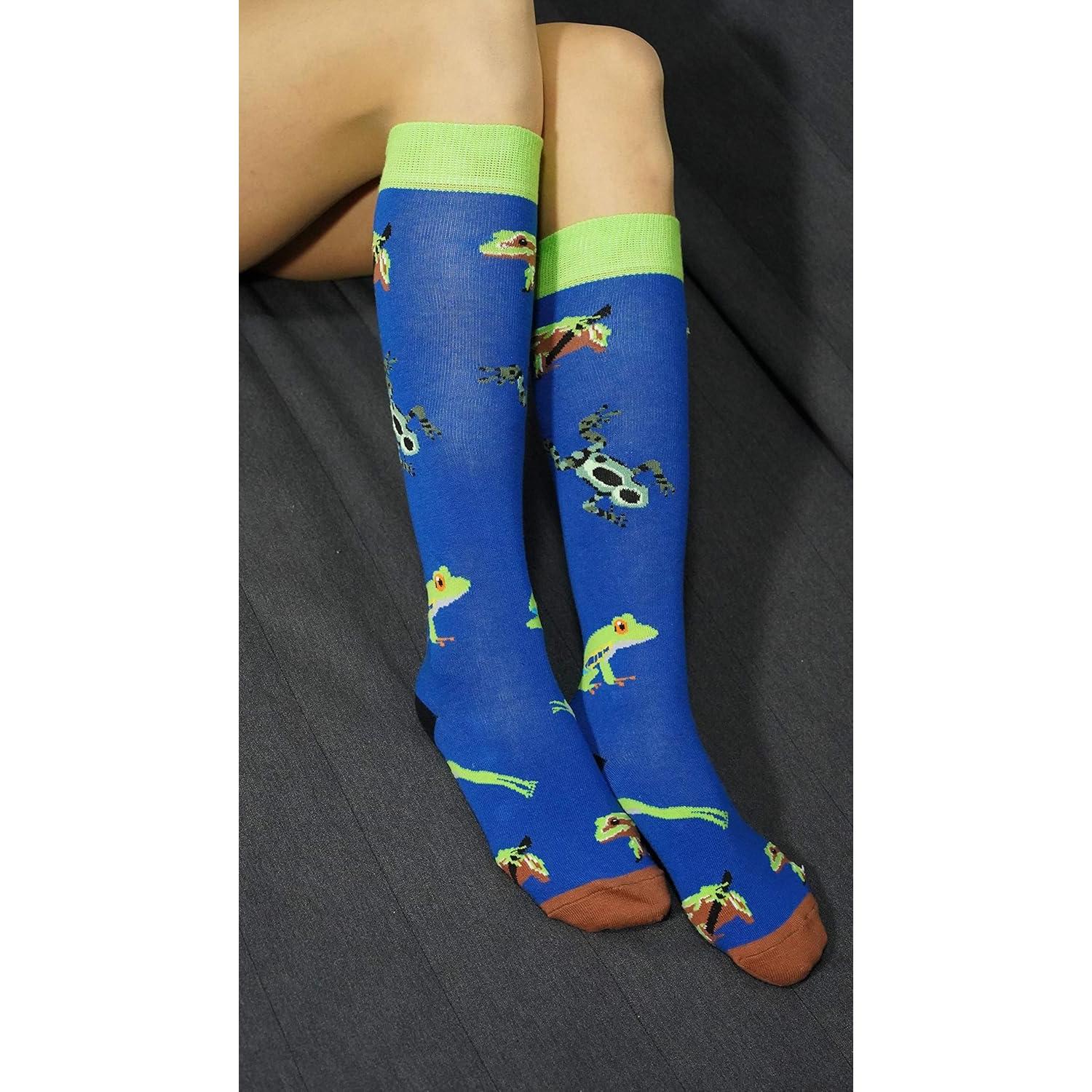 Calcetines de Lujo para Mujer - 5 Pares Coloridos hasta la Rodilla