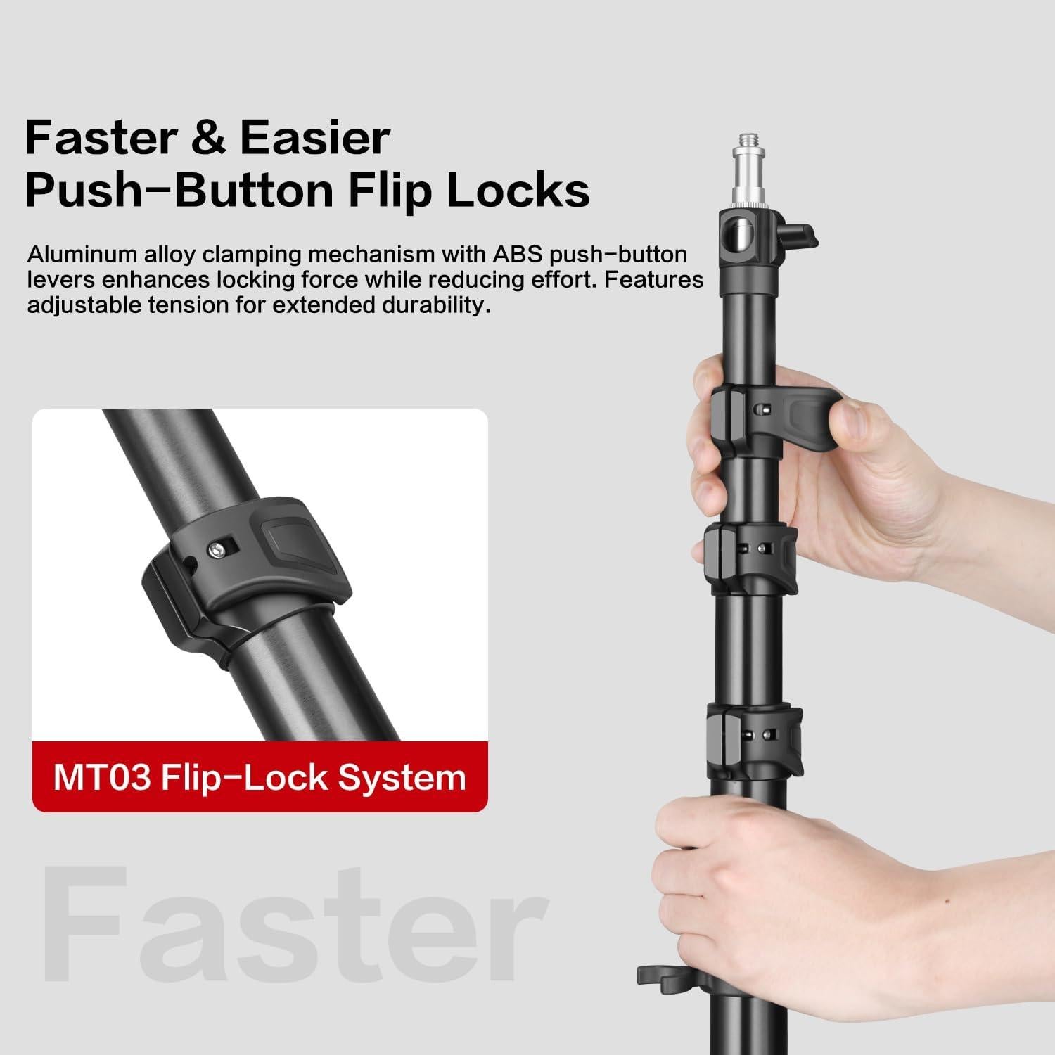 Soporte de Luz FreeSea Aluminio 270cm Carga 8kg Trípode