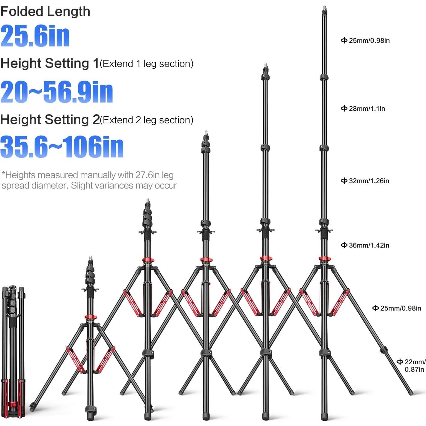 Soporte de Luz FreeSea Aluminio 270cm Carga 8kg Trípode