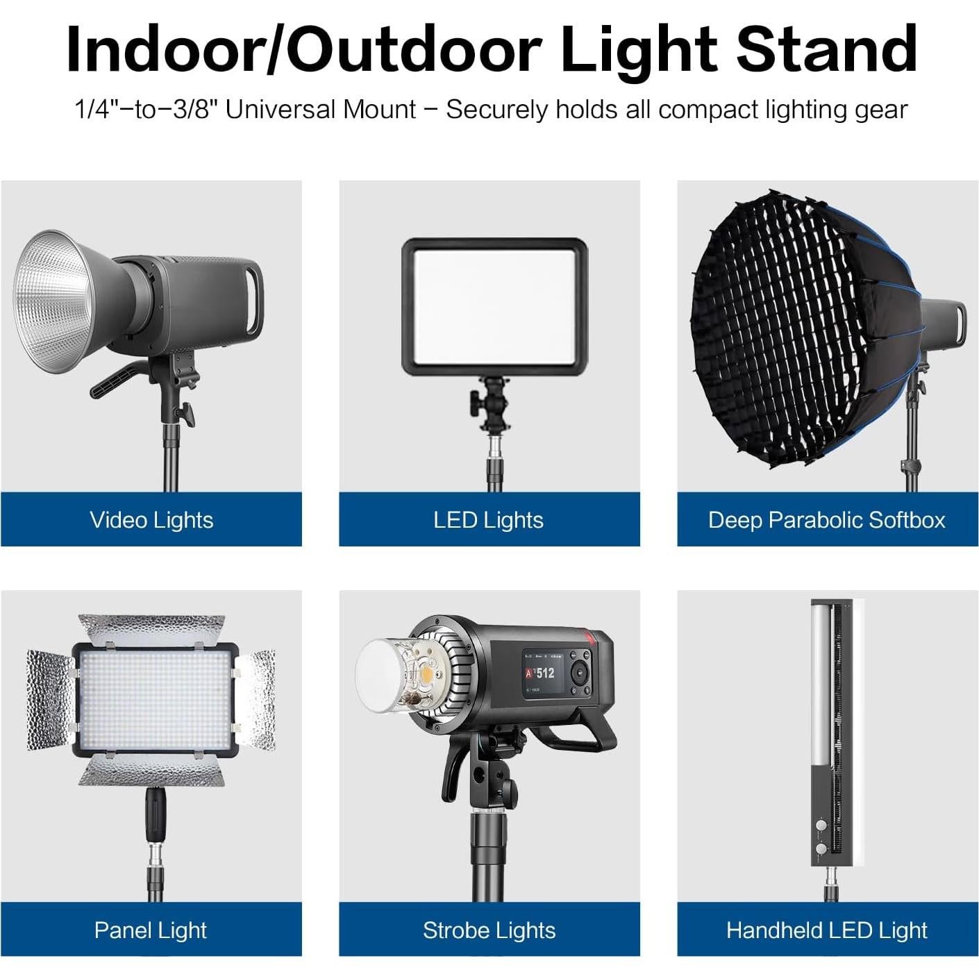 Soporte de Luz FreeSea Aluminio 270cm Carga 8kg Trípode