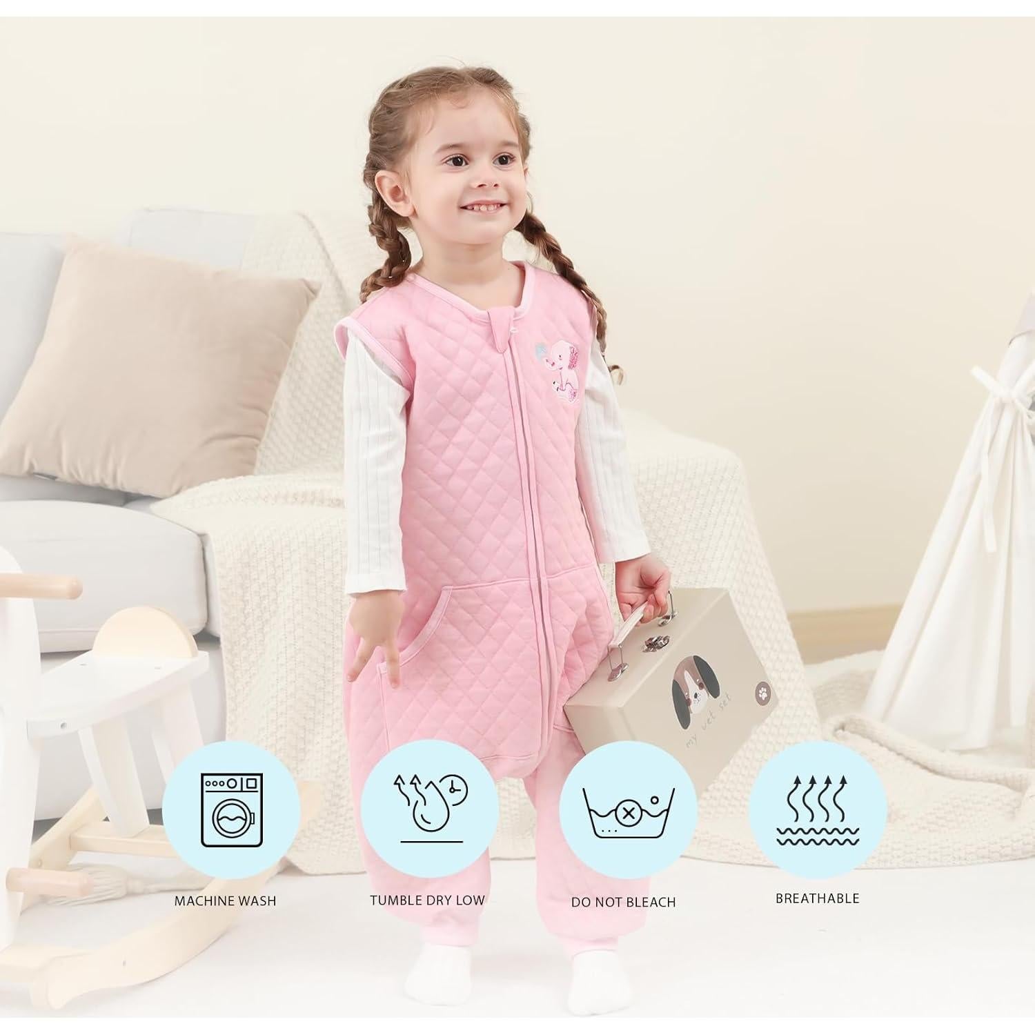 Saco de Sueño HOMEAL para Niños 1.0 TOG Rosa 2-3T