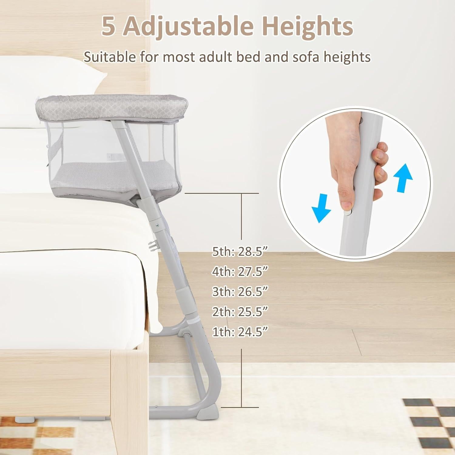 Cuna para Bebé INFANS 3 en 1 Beige, Ajustable y Abatible