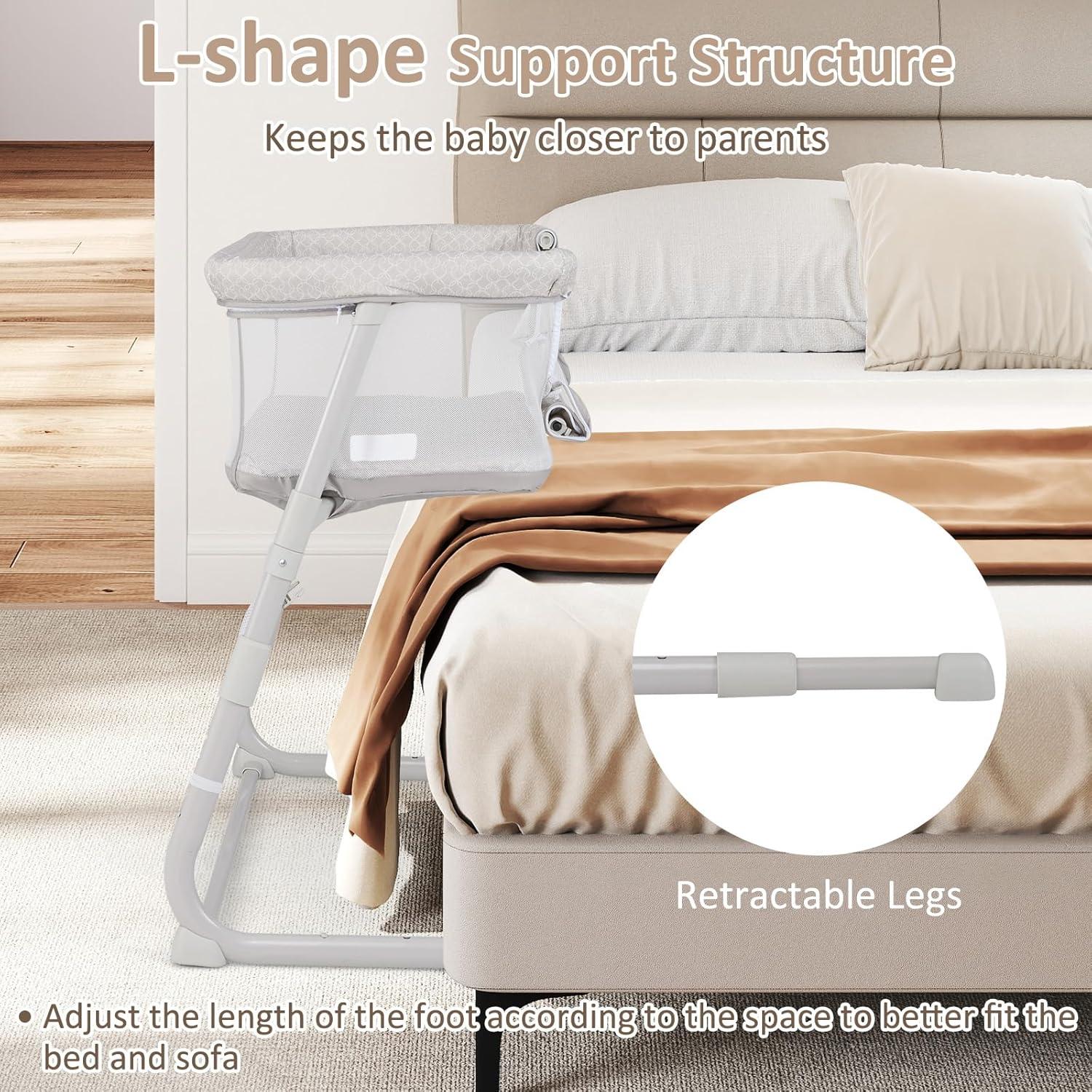 Cuna para Bebé INFANS 3 en 1 Beige, Ajustable y Abatible