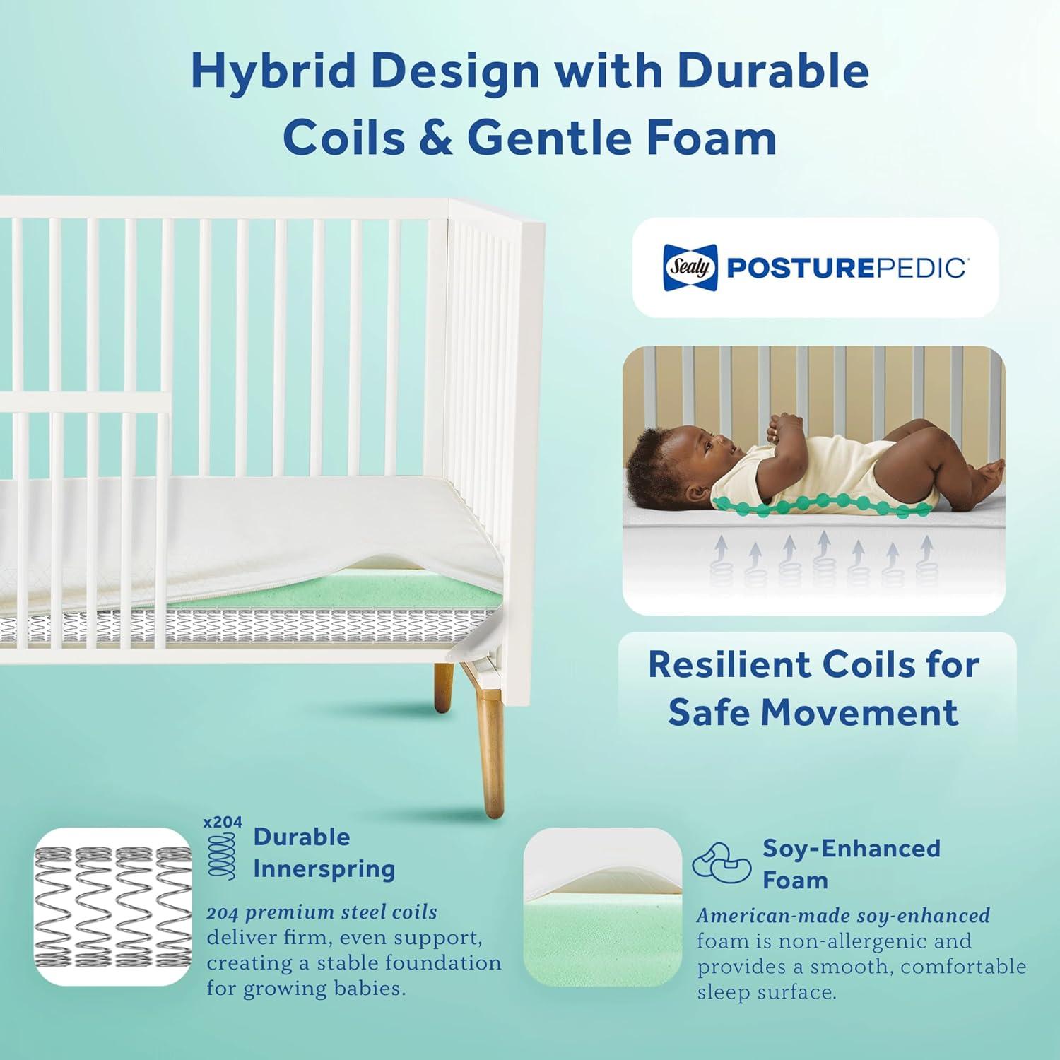 Colchón Híbrido Sealy Baby Posturepedic Grace 132x71 cm