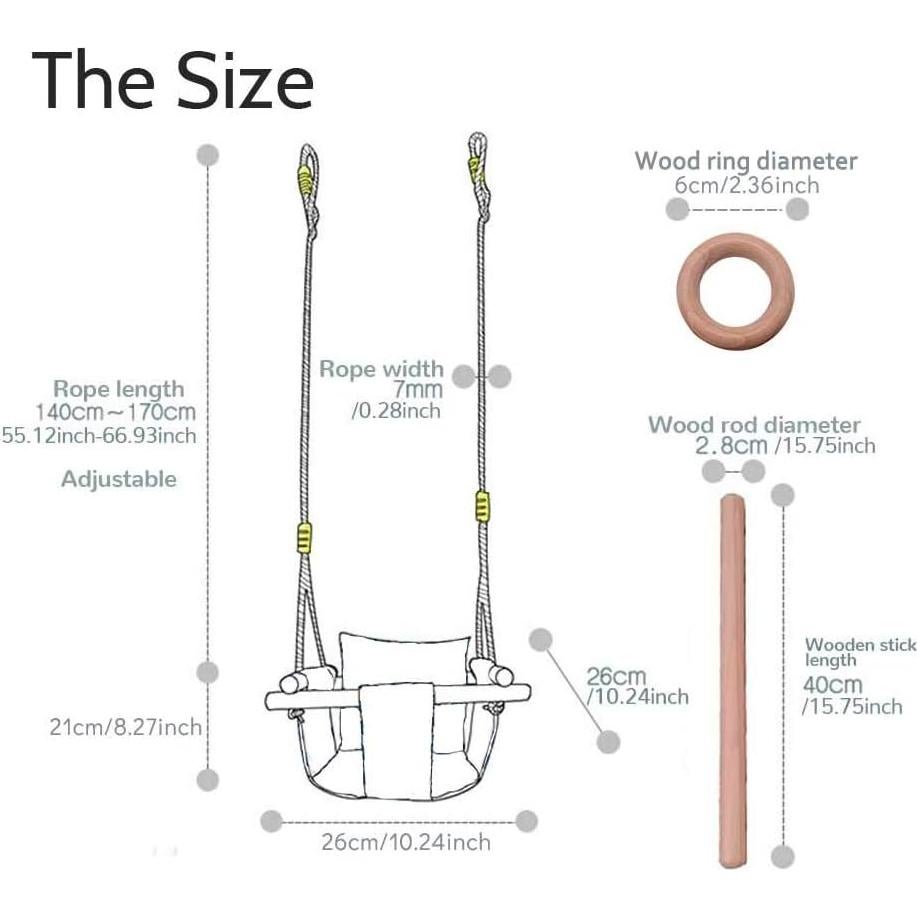 Silla Colgante de Lona DILIMI para Bebés Gris Oscuro