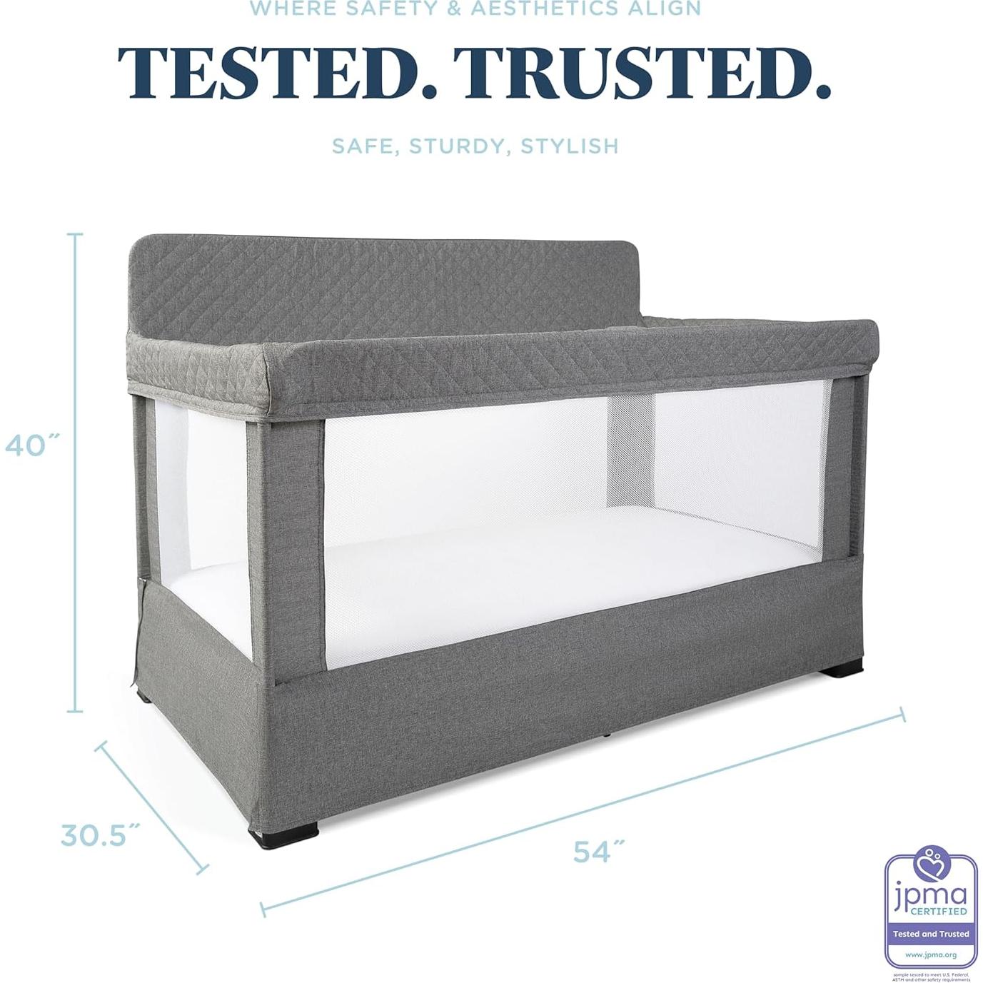 Cuna completa Baby Delight Lunaire malla transpirable Tweed