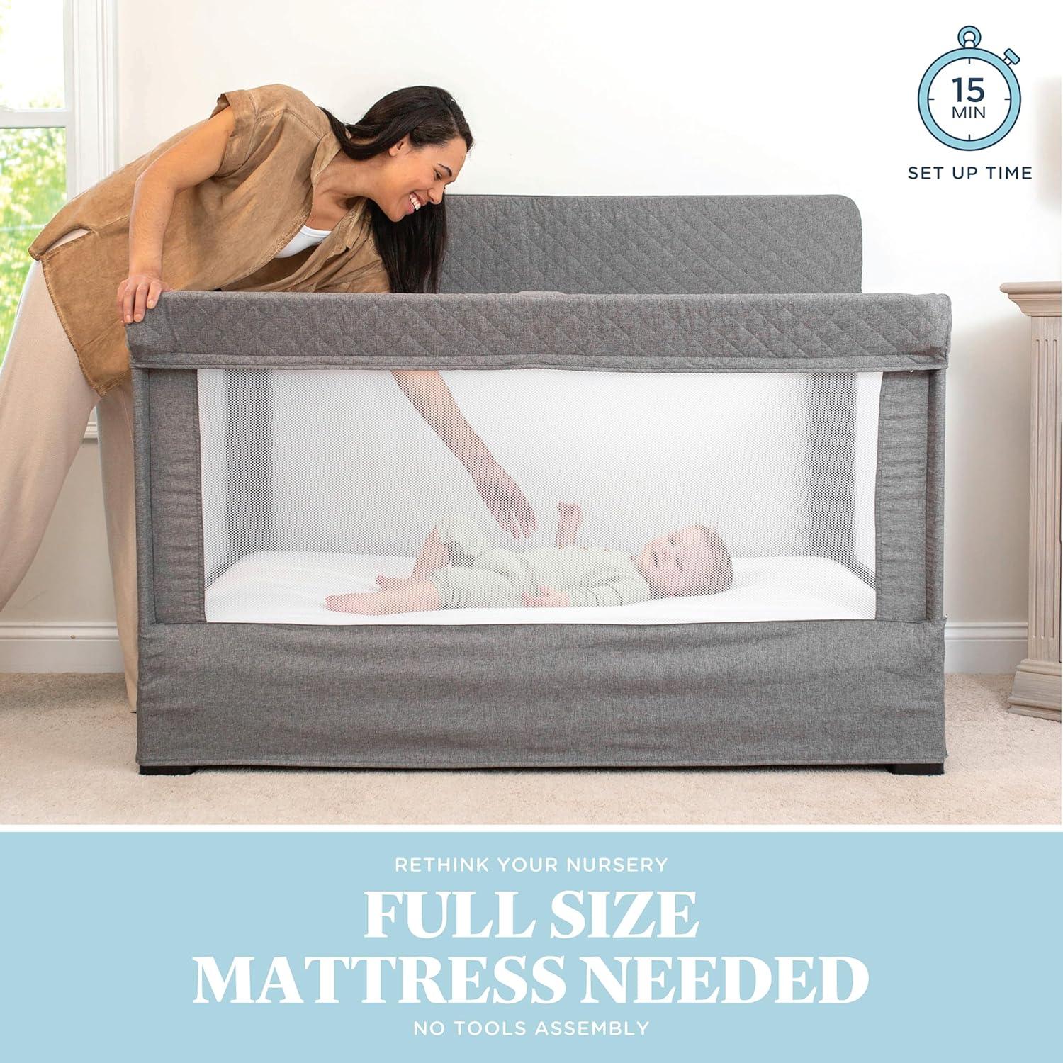 Cuna completa Baby Delight Lunaire malla transpirable Tweed