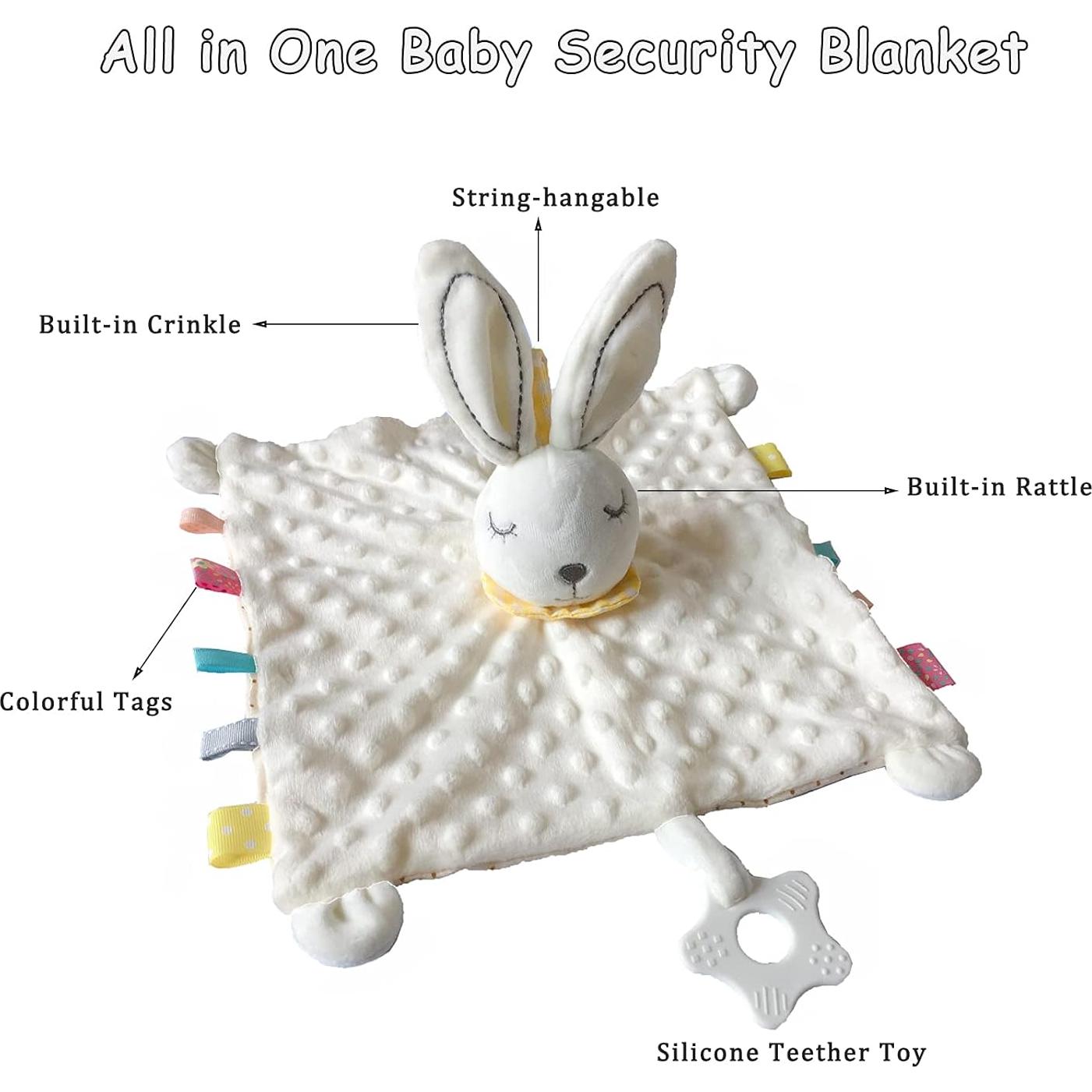 Manta de Seguridad Upalupa Conejo Blanco 30x30 cm con Etiquetas