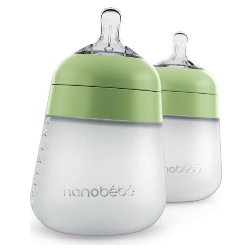 Botellas de Silicona Flexy Nanobebe 266ml Paquete de 2 Anti-Cólico