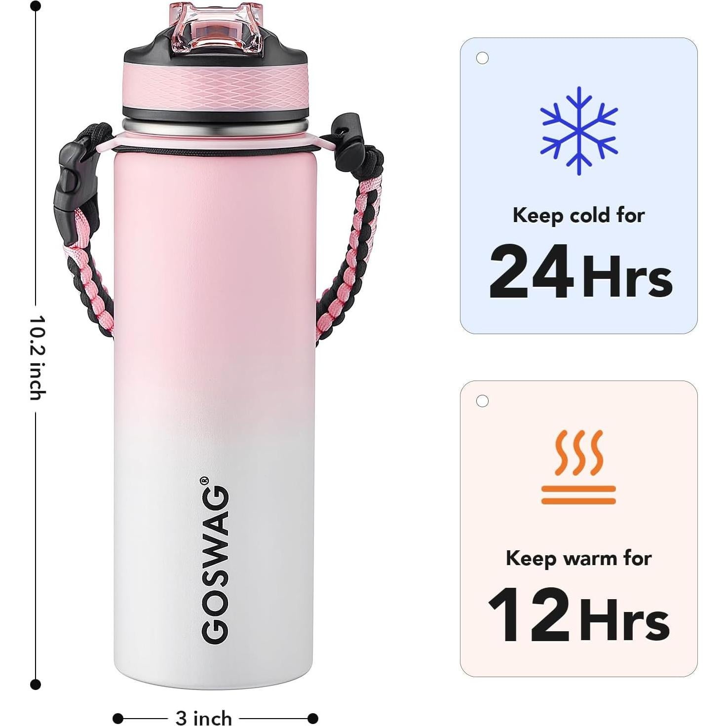 Botella de Agua Aislada GOSWAG 24oz Acero Inoxidable