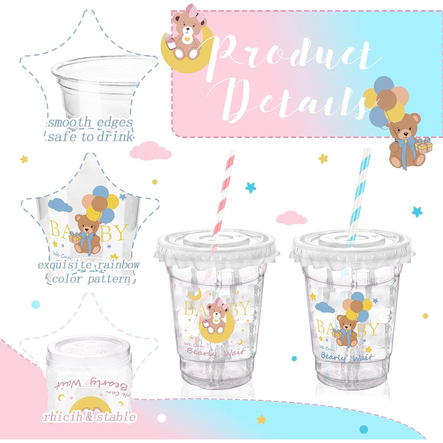 Tazas de Plástico Desechables Xuelimei 12 oz con Tapas - 50 Pzas