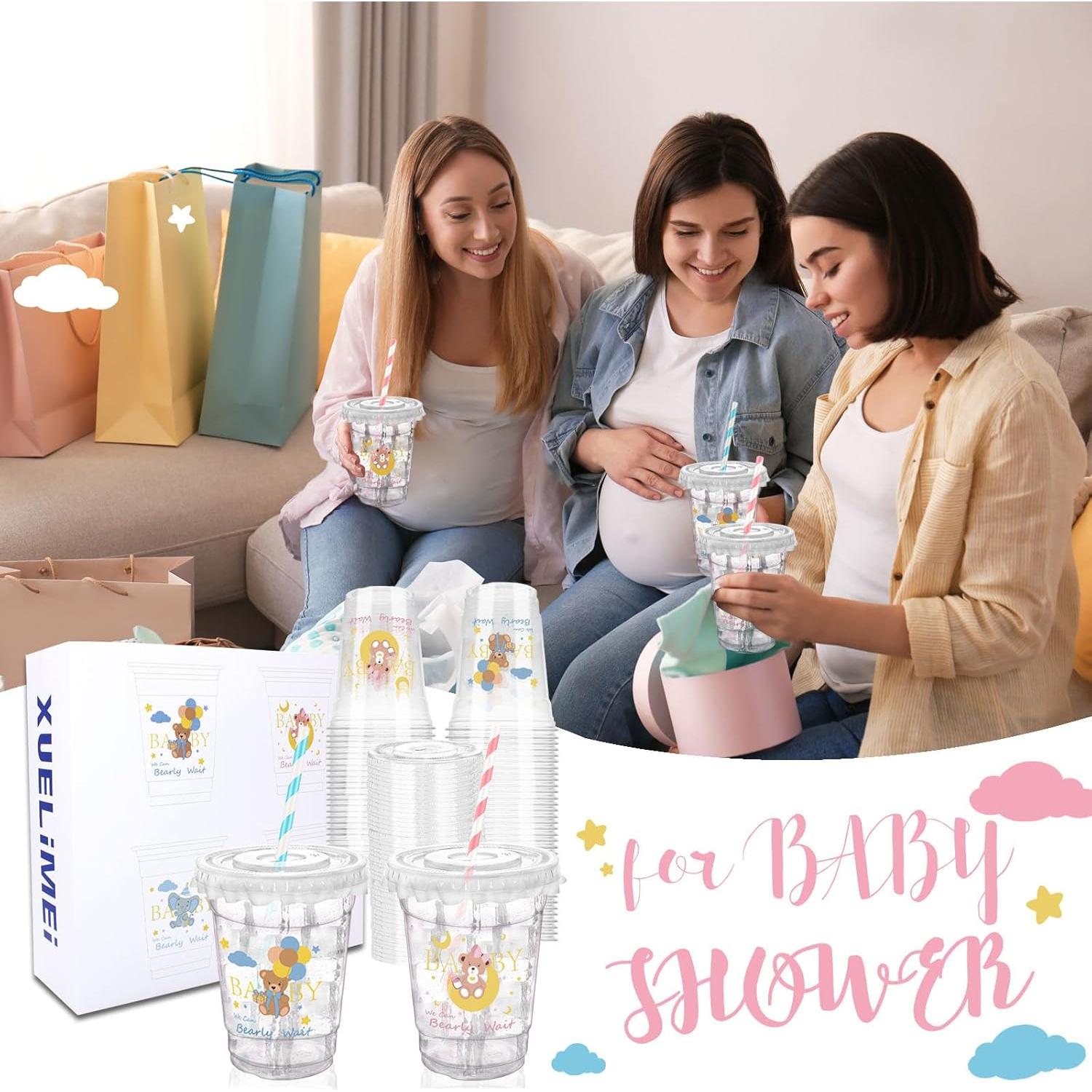 Tazas de Plástico Desechables Xuelimei 12 oz con Tapas - 50 Pzas