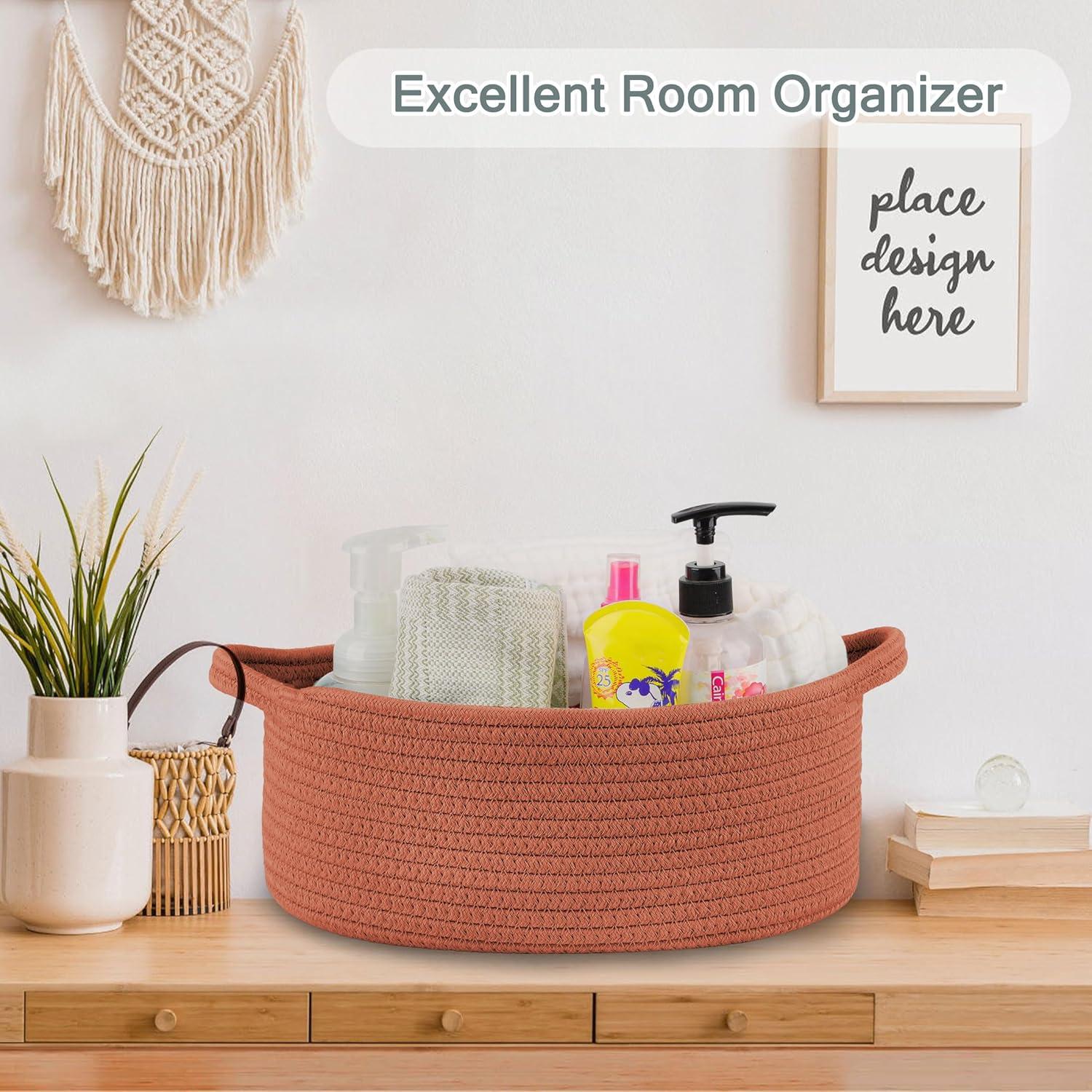 Cesta de Almacenamiento Tejida COMSE 30.5x20.3x12.7 cm Algodón