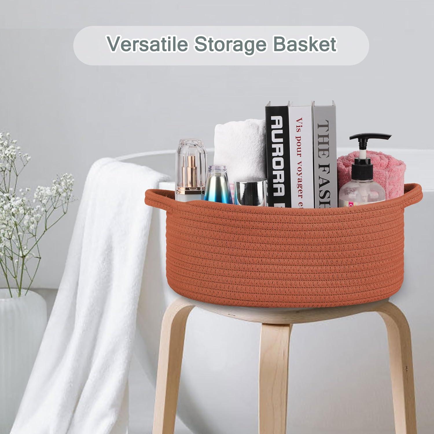 Cesta de Almacenamiento Tejida COMSE 30.5x20.3x12.7 cm Algodón