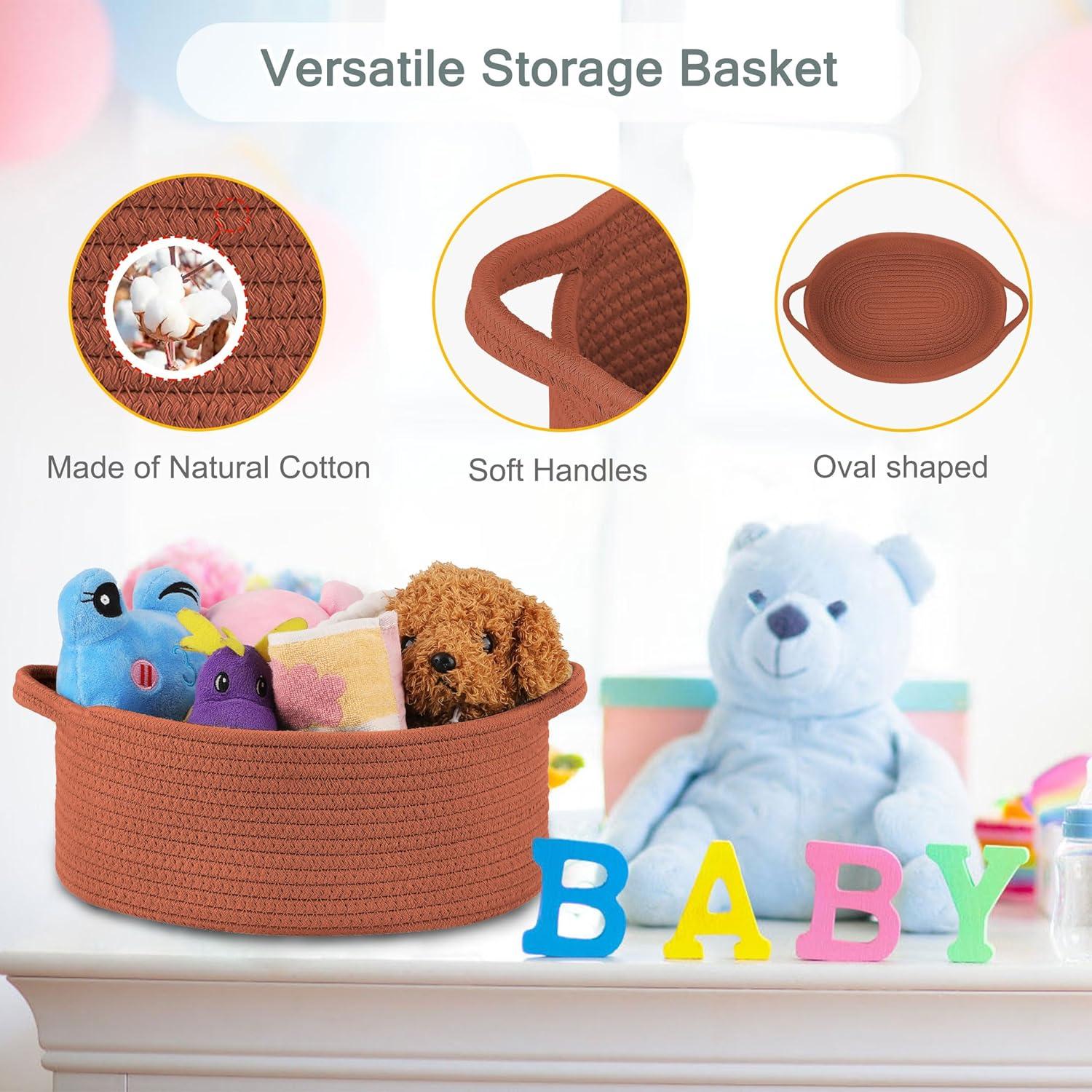 Cesta de Almacenamiento Tejida COMSE 30.5x20.3x12.7 cm Algodón