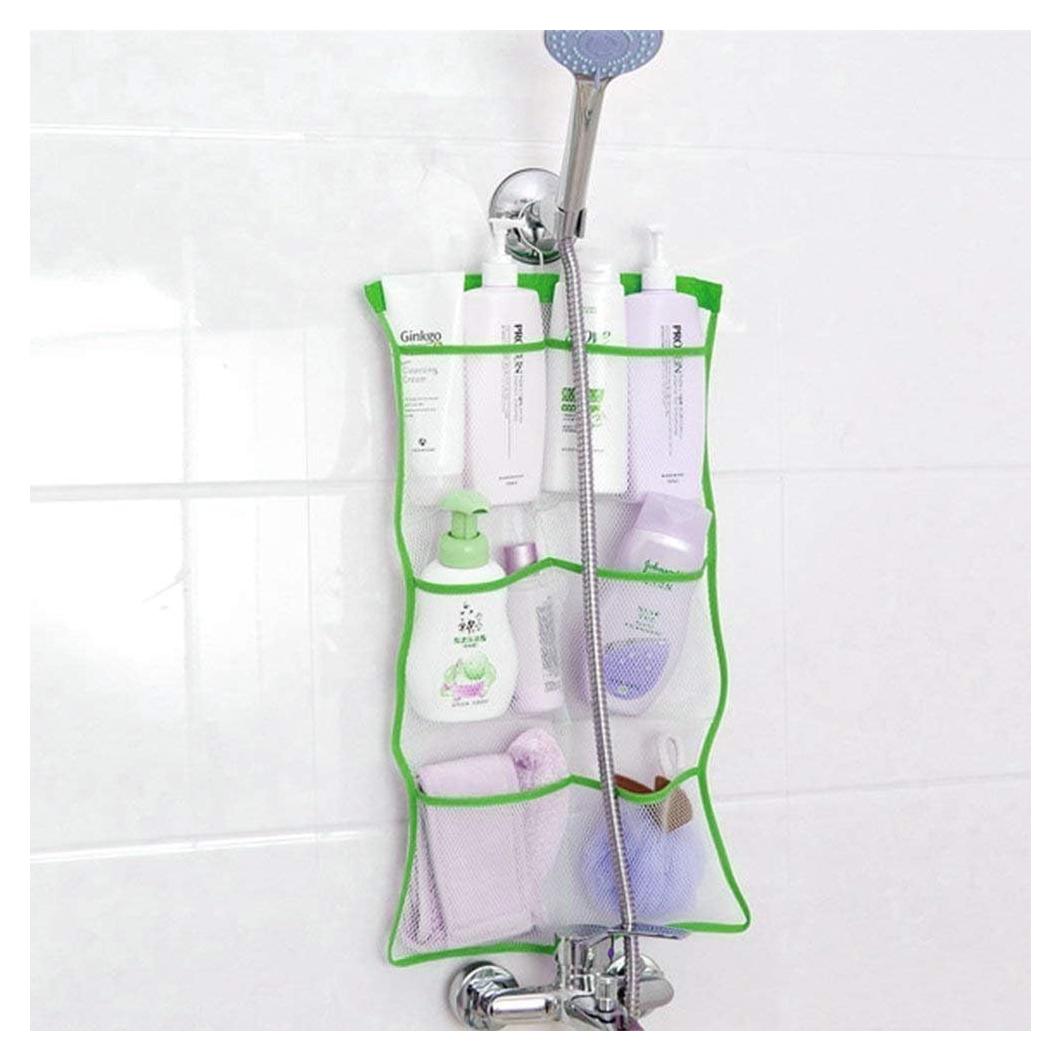 Organizador de Baño de Malla Phying Verde con Gancho 62x36 cm
